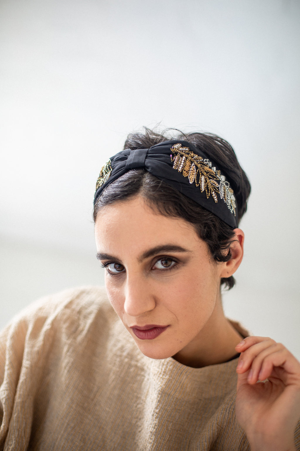 Hard Embroidered Headband | Isla