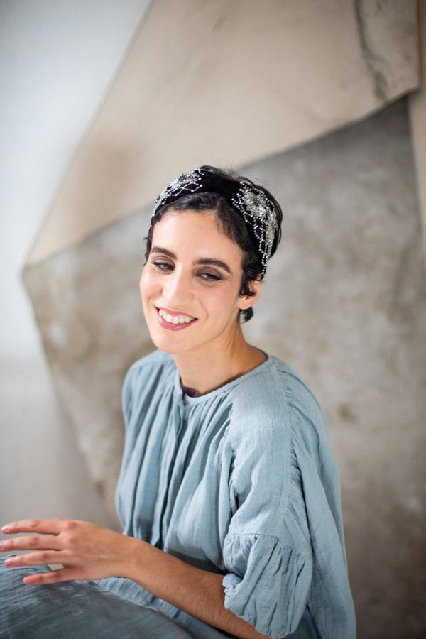 Hard Embroidered Headband | Ava