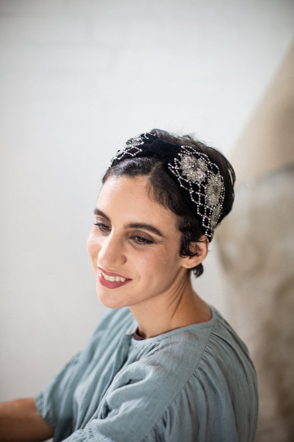 Hard Embroidered Headband | Ava