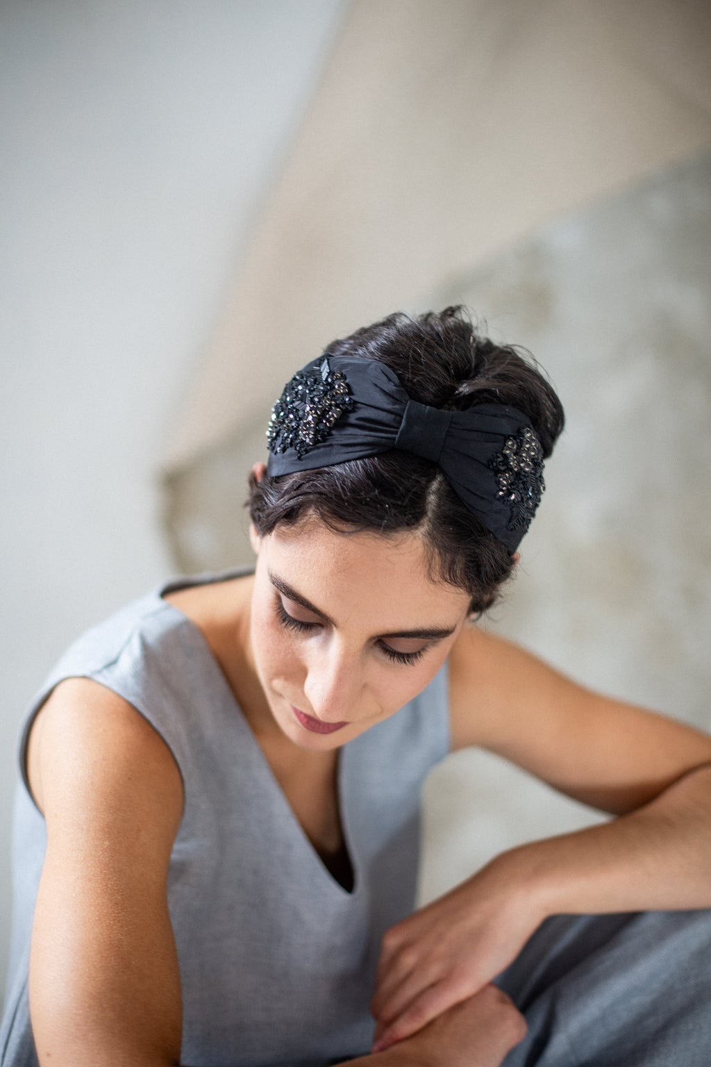 Hard Embroidered Headband | Betty