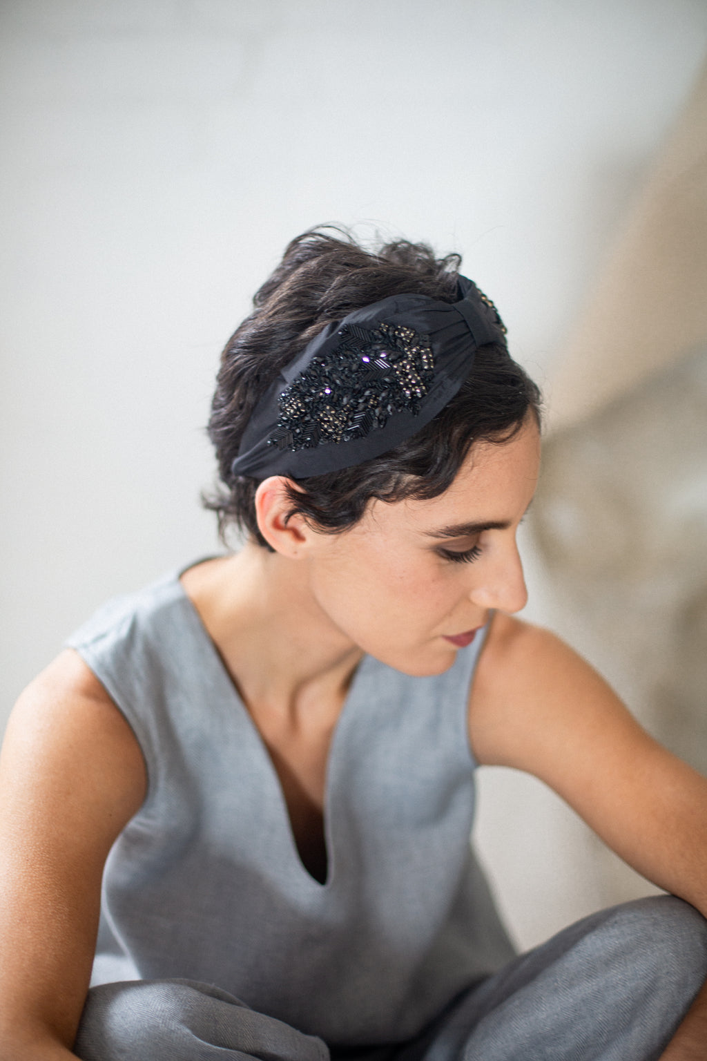 Hard Embroidered Headband | Betty