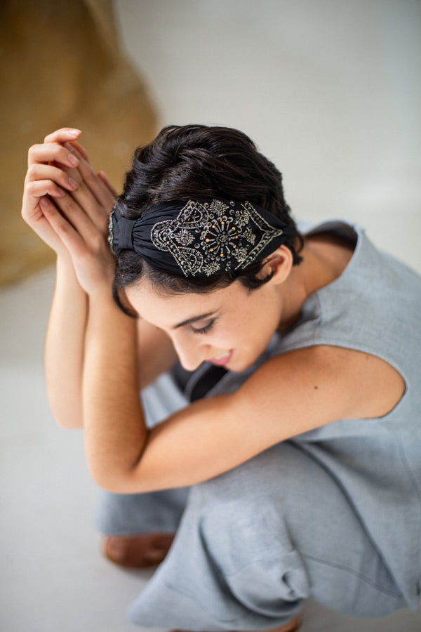 Hard Embroidered Headband | Jamie