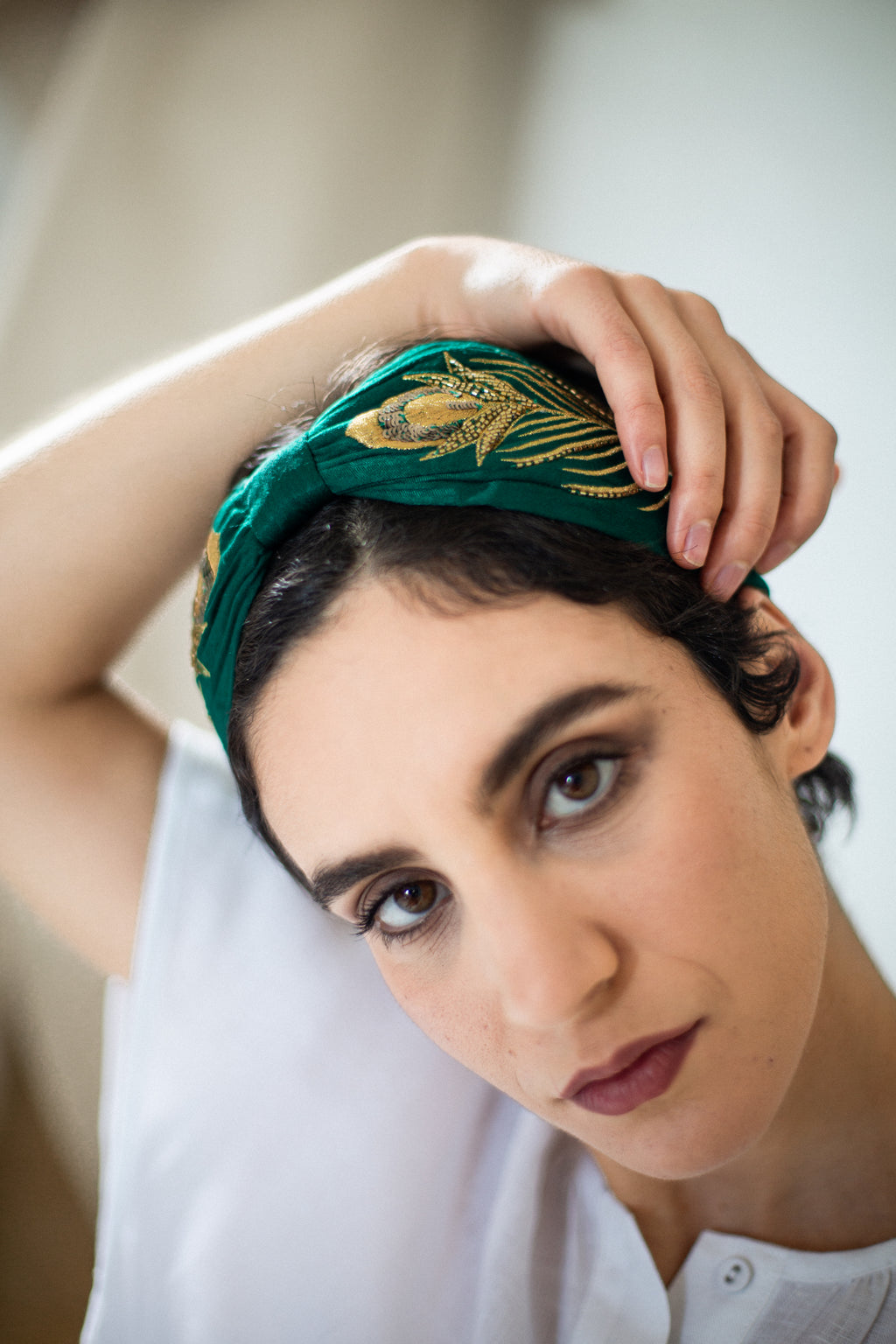 Hard Embroidered Headband | Pia