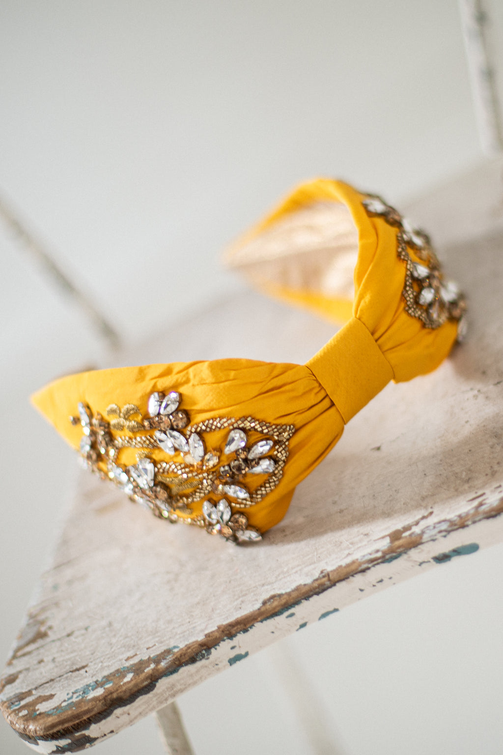 Hard Embroidered Headband | Poppy