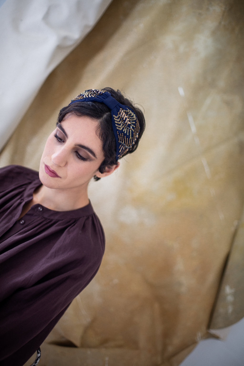 Hard Embroidered Headband | Willow