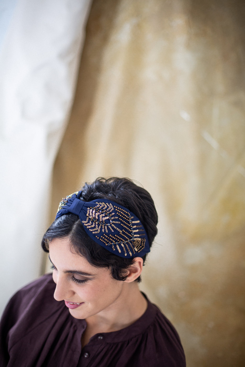 Hard Embroidered Headband | Willow