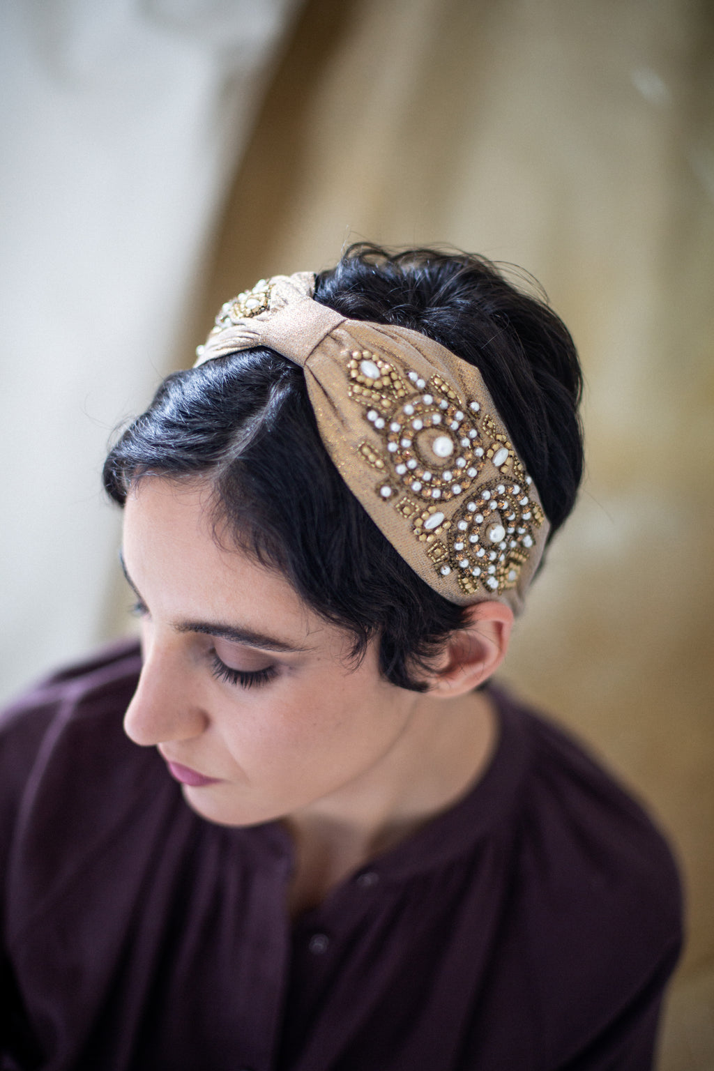 Hard Embroidered Headband | Juliet