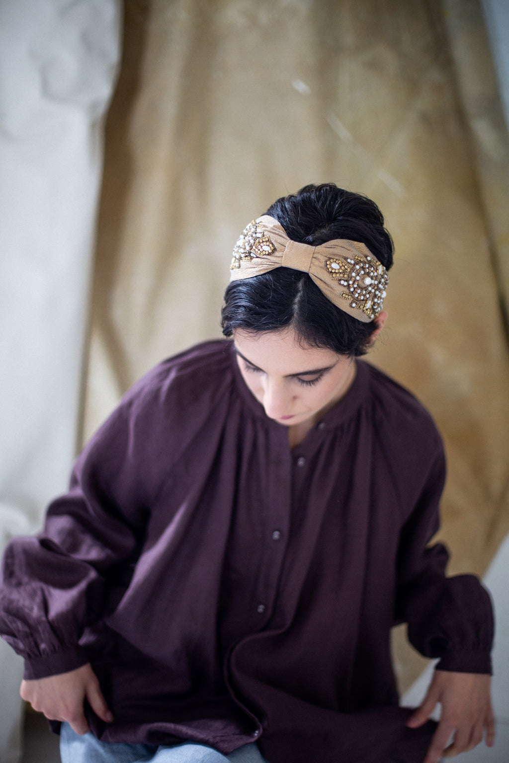 Hard Embroidered Headband | Juliet