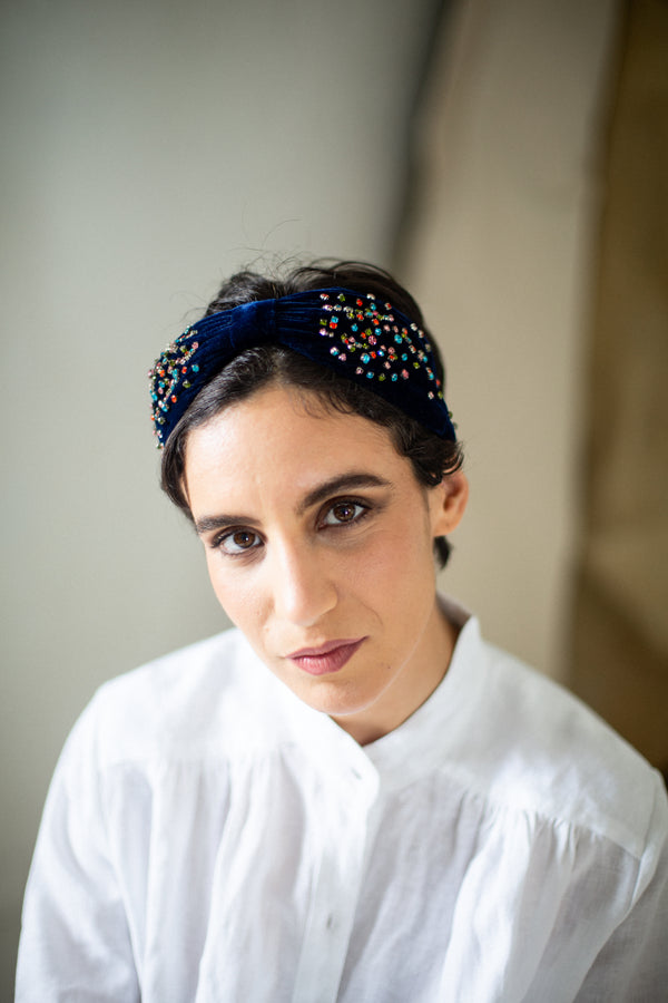 Hard Embroidered Headband | Wren