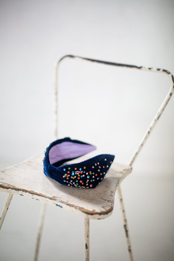 Hard Embroidered Headband | Wren