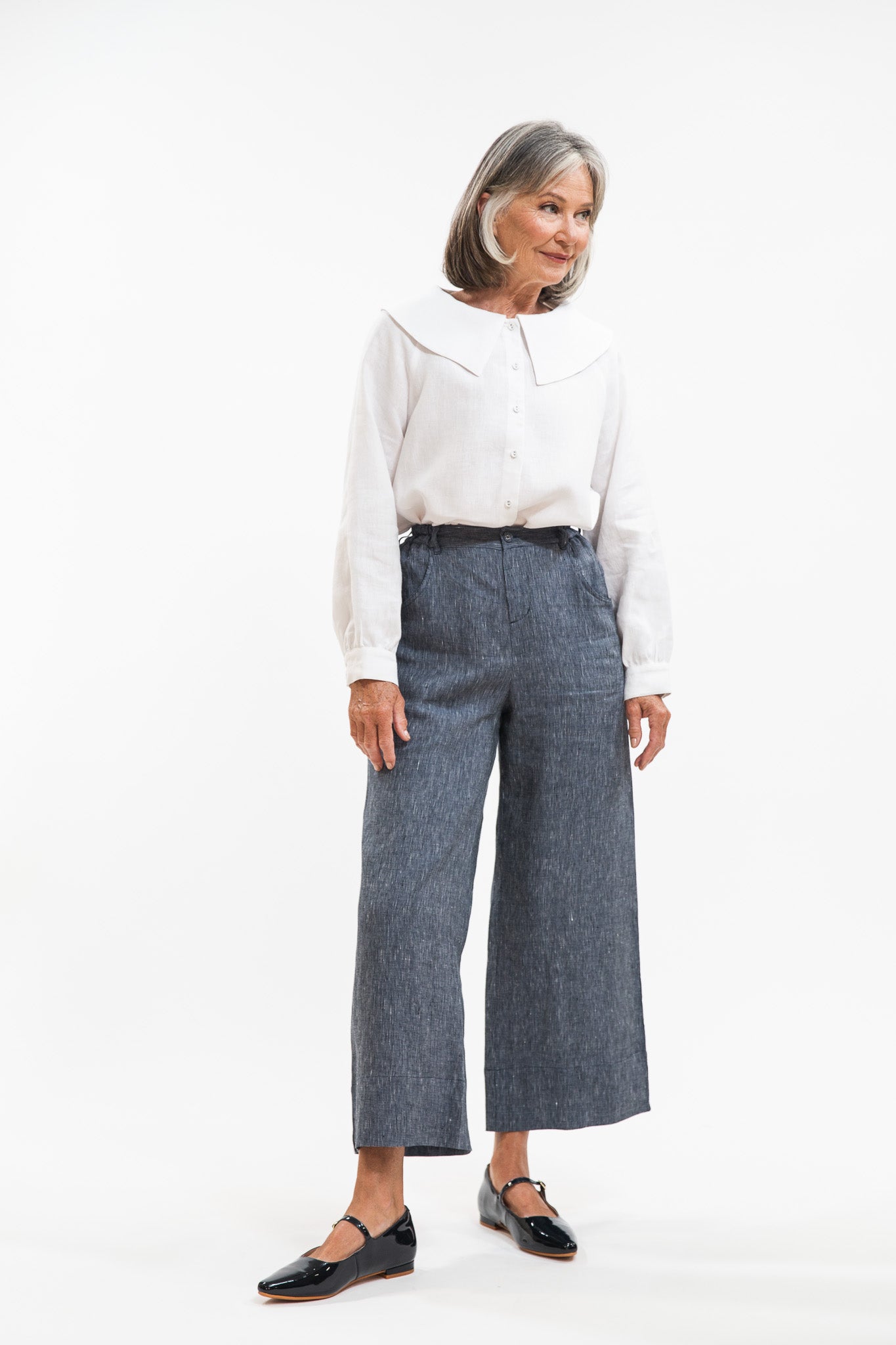 Bowie Pant | Navy Pinstripe