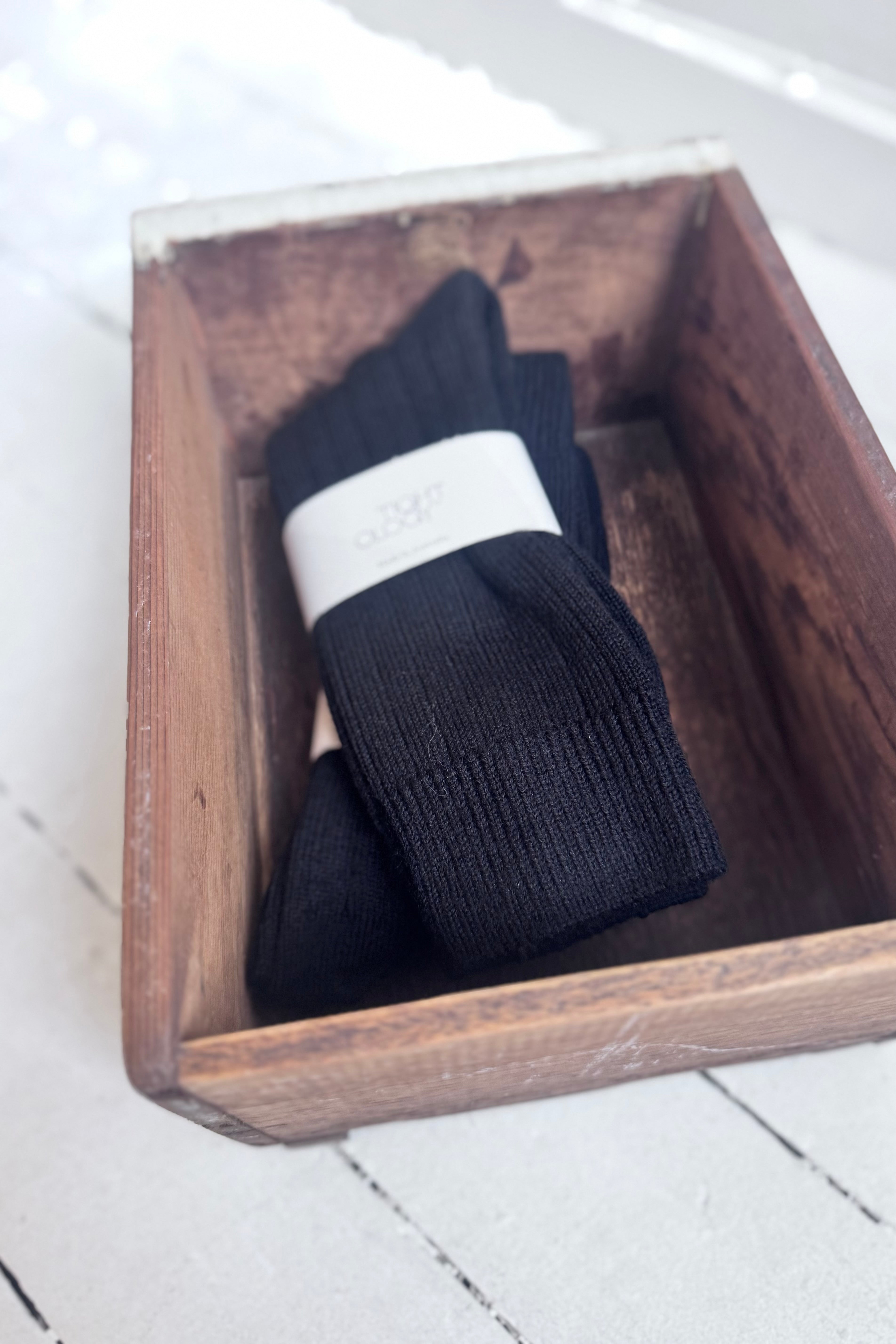 Tightology | Short Rib Merino Socks | Black