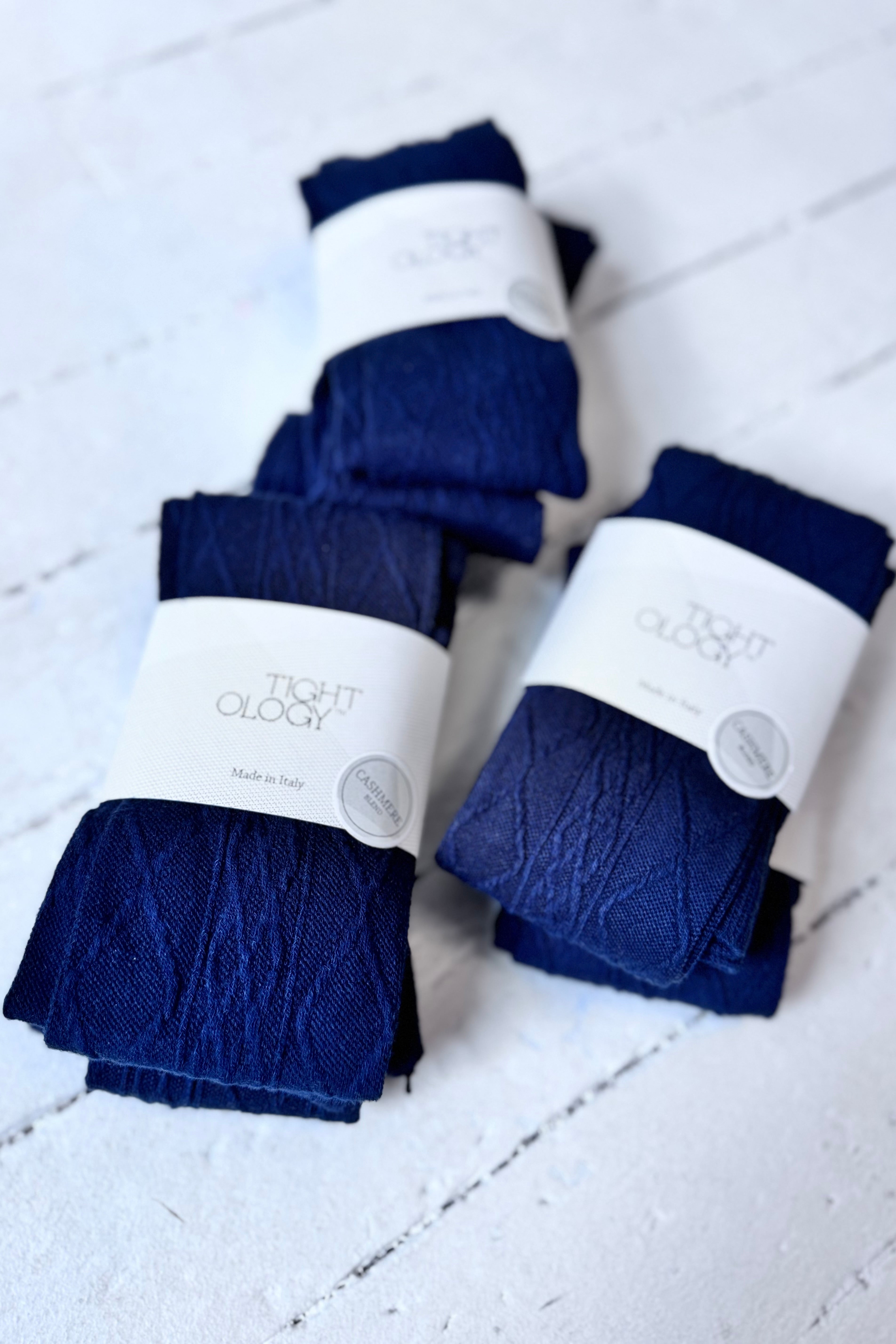 Tightology | Aran Cashmere Blend Tights | Navy