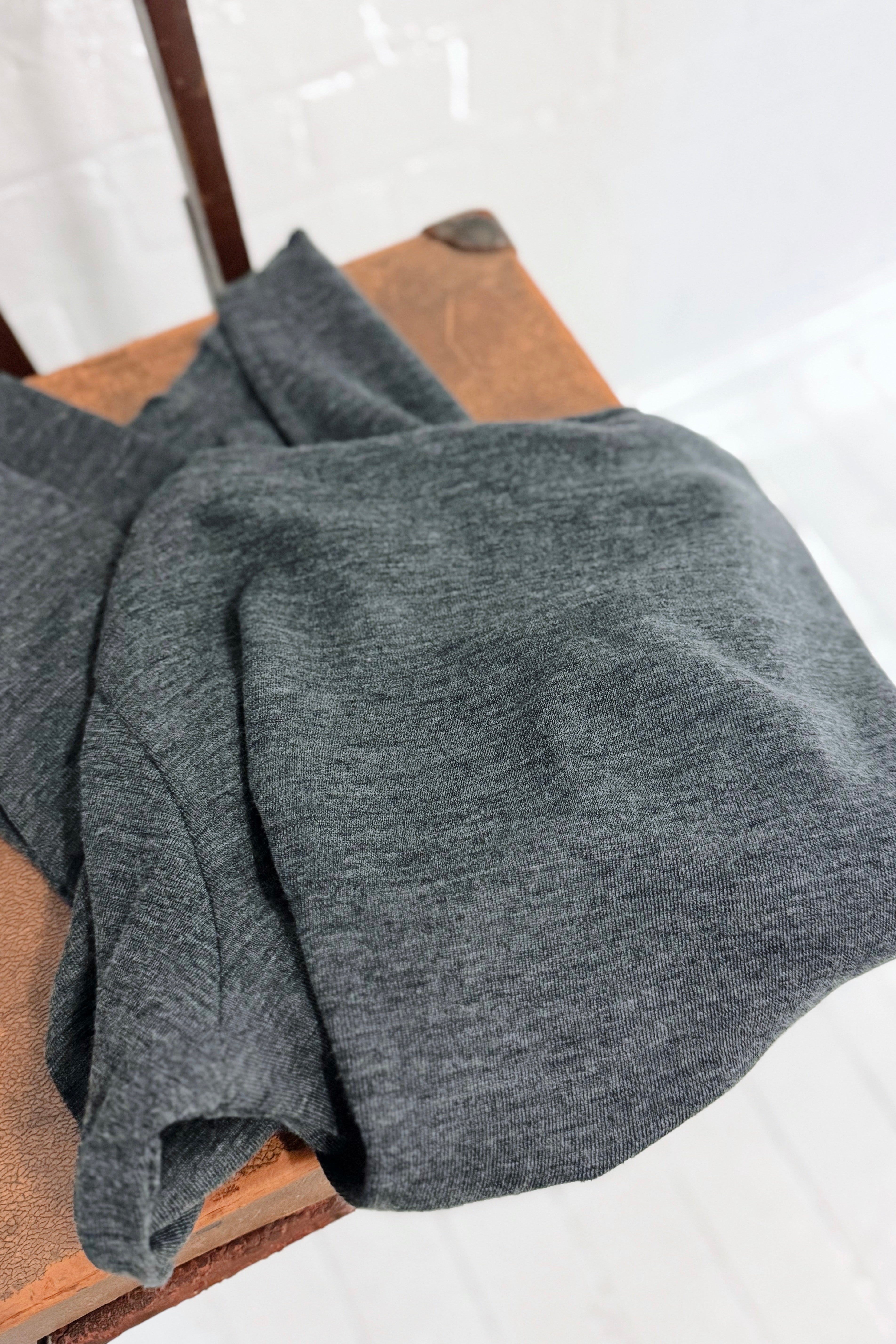 Merino With High Slits | Anthracite Melange