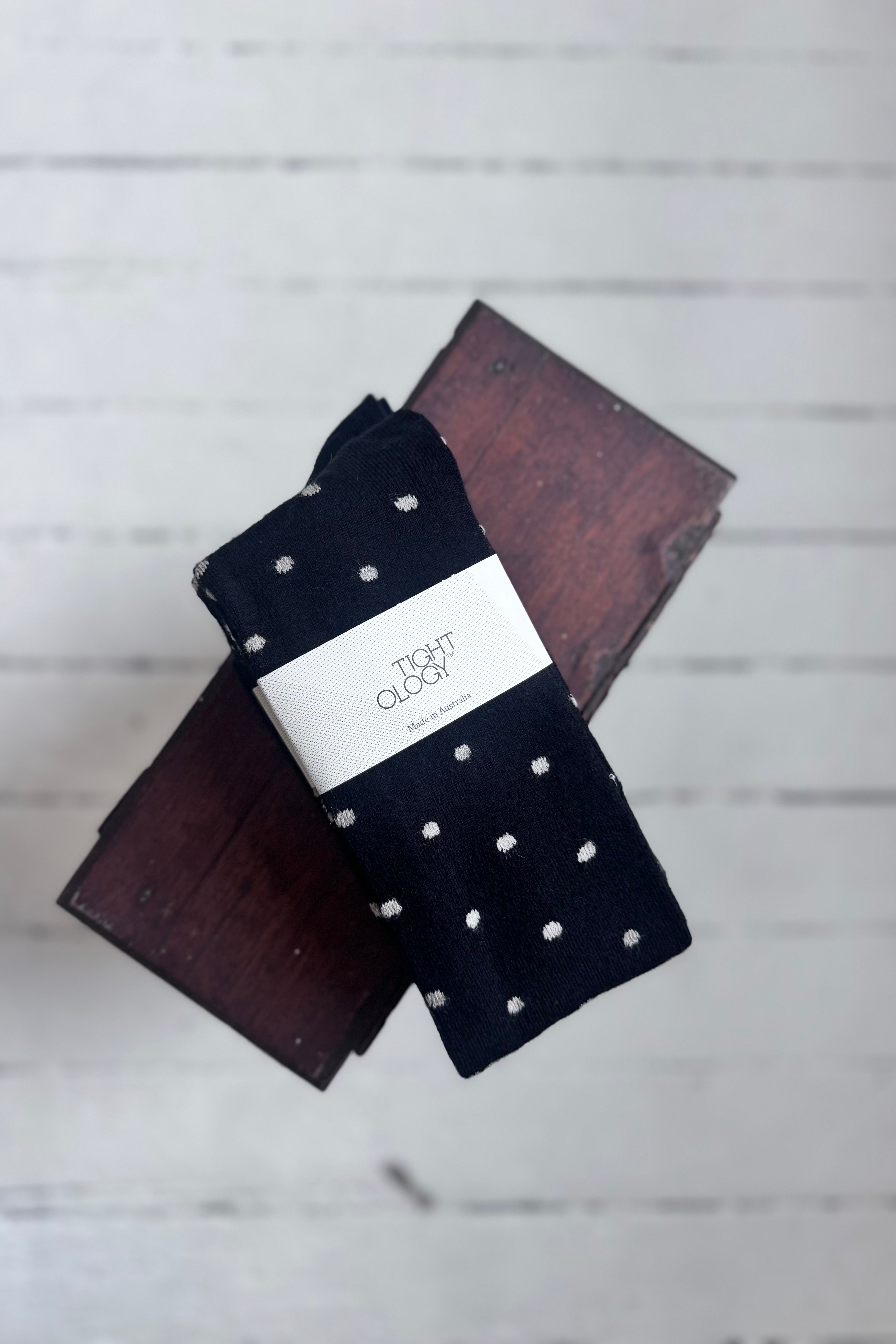 Tightology | Dotty Merino Socks | Black