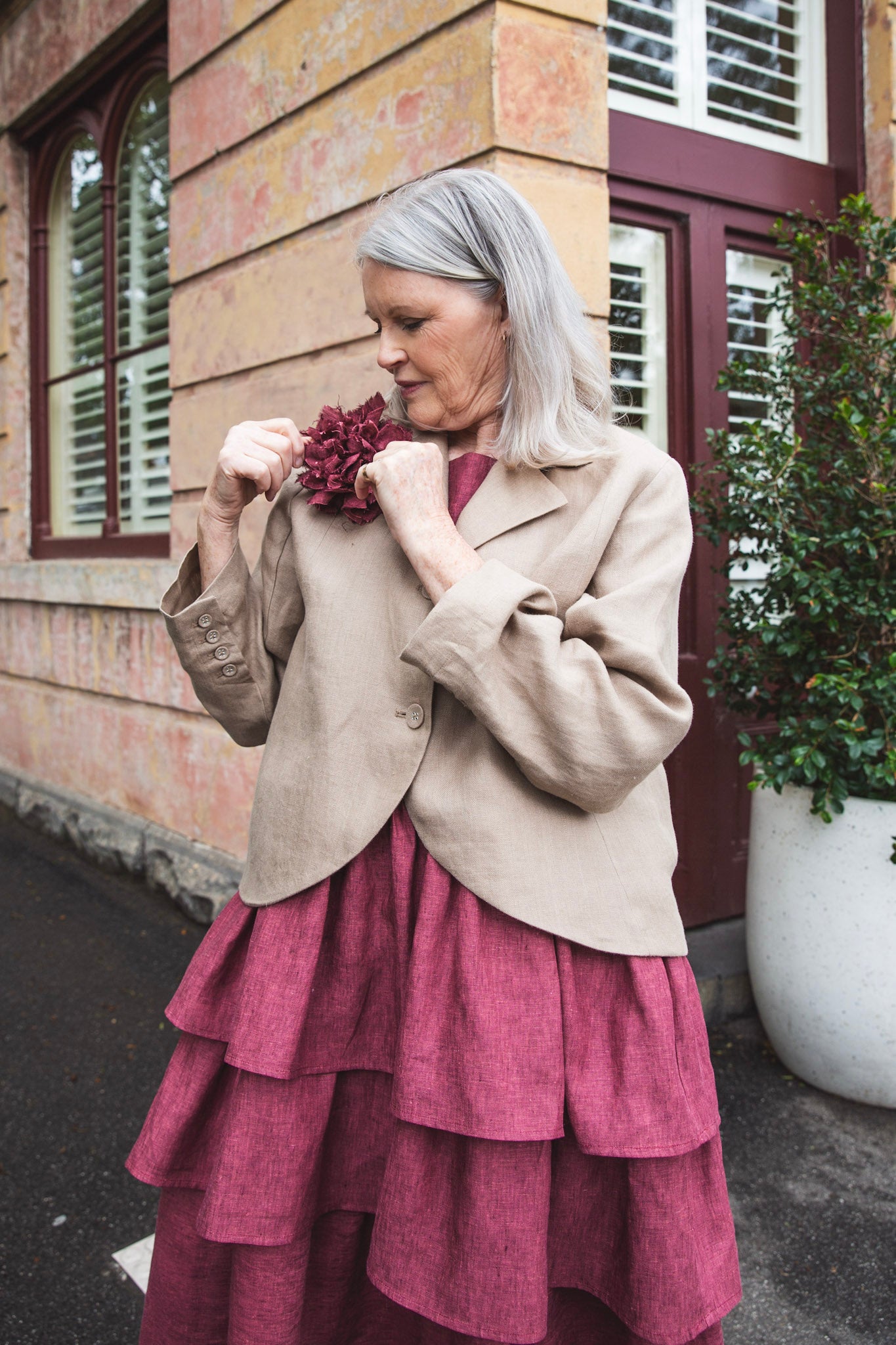 Fabric Flower Brooch | Peony