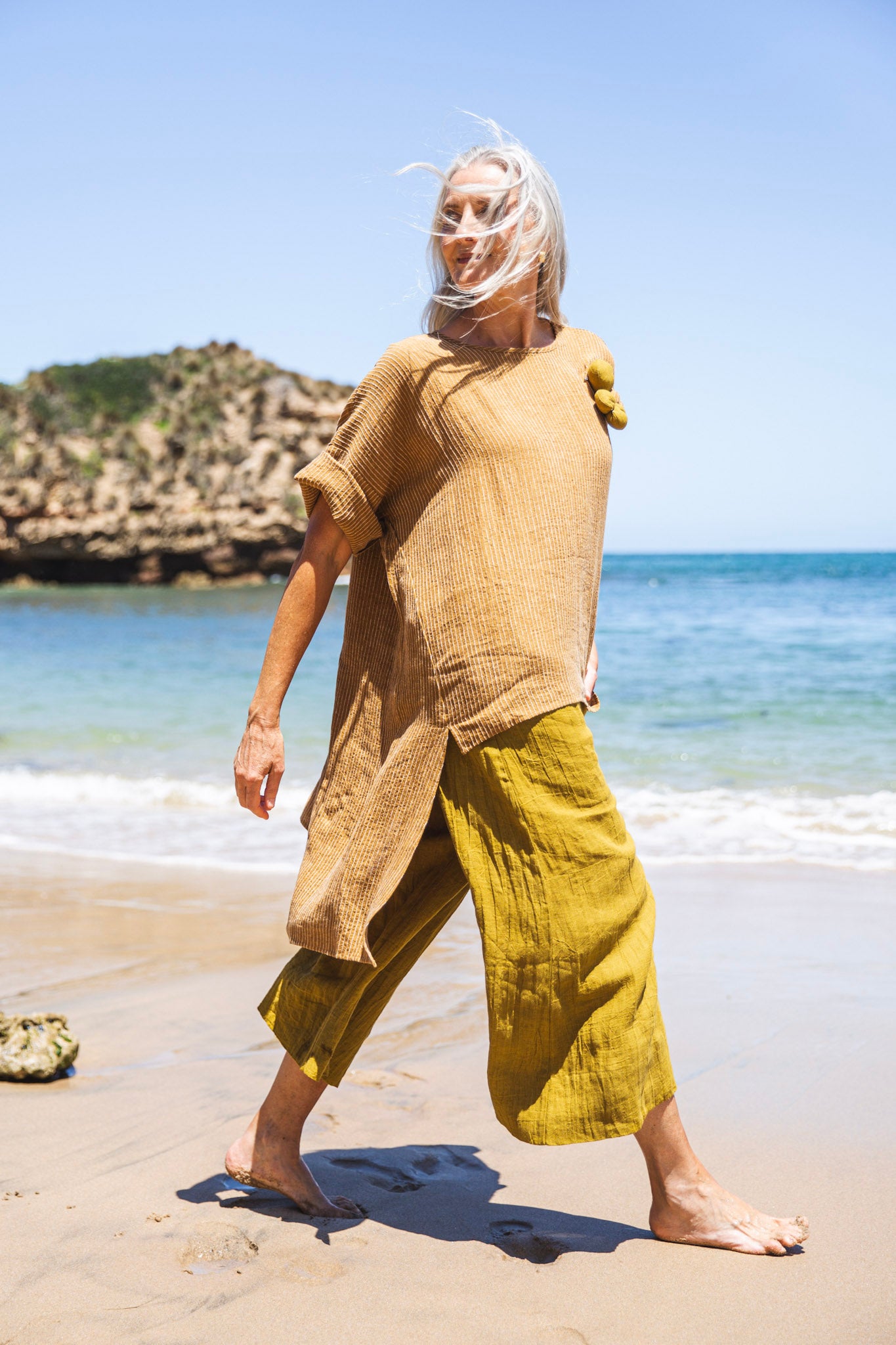 Lanie Top | Ochre Stripe