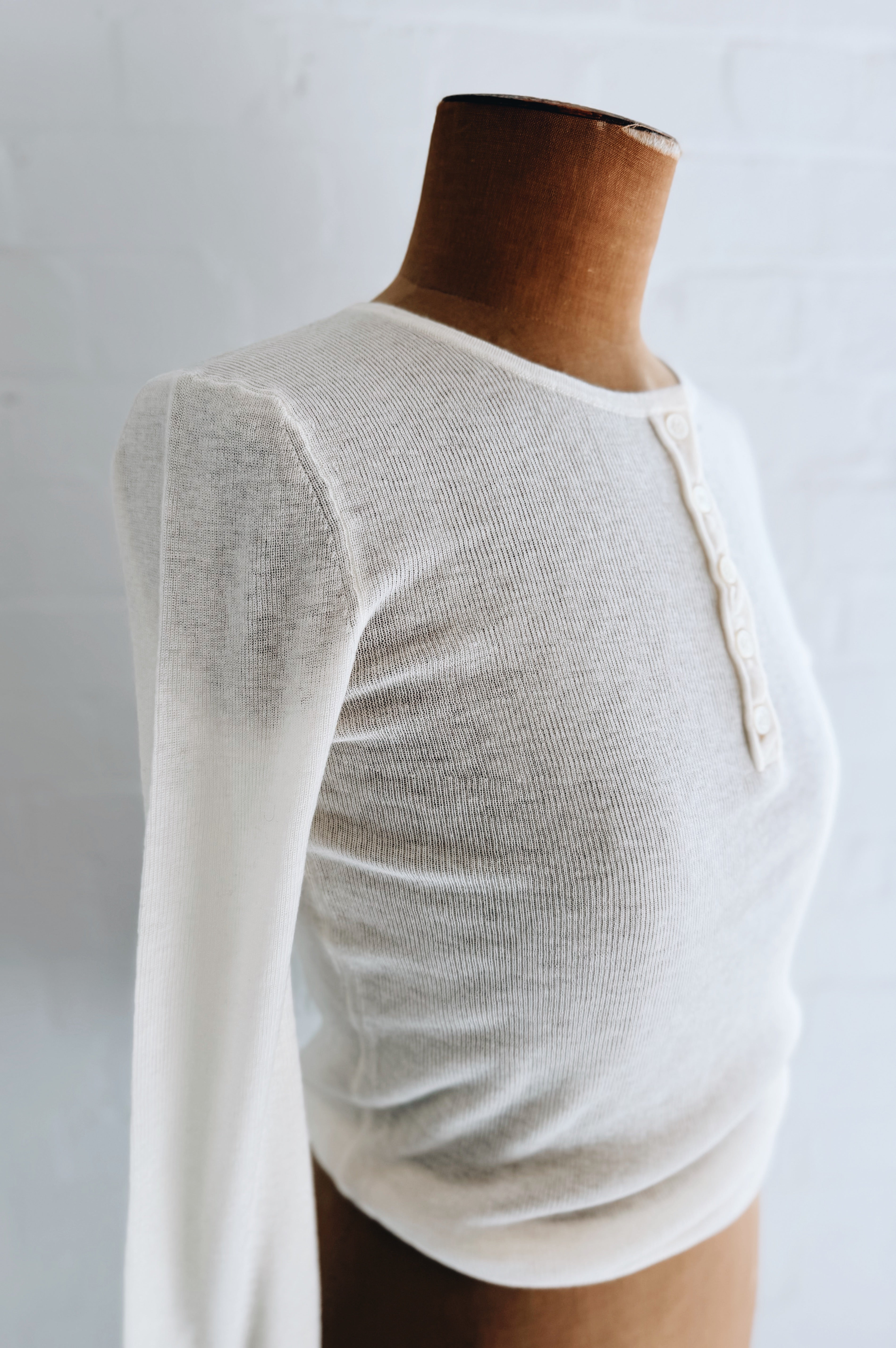 Aleger | Sheerness Placket Top | Ivory
