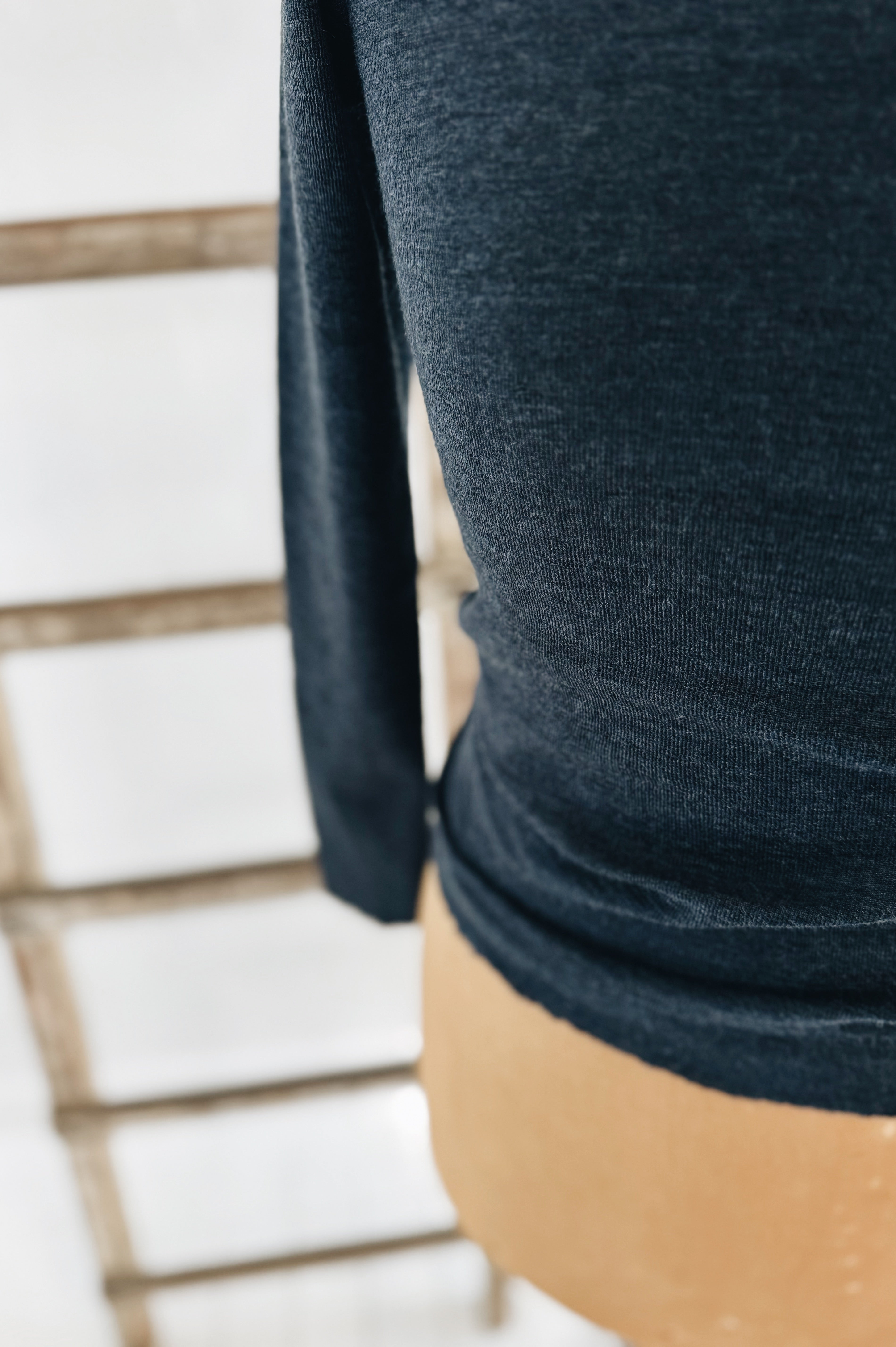 Merino Crew Neck | Mid Blue Melange