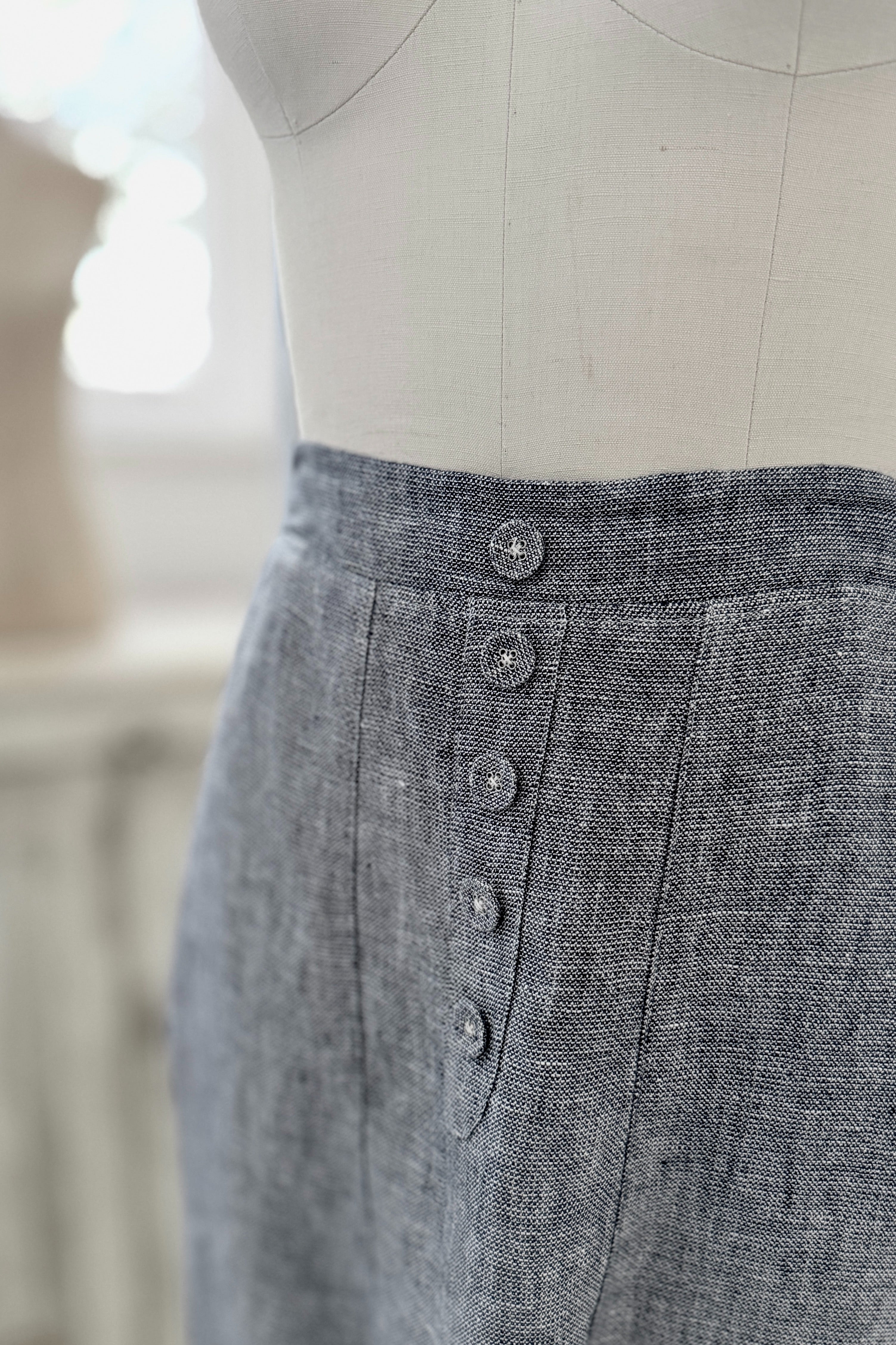 GW | Button Front Harem | Mottled Blue | M