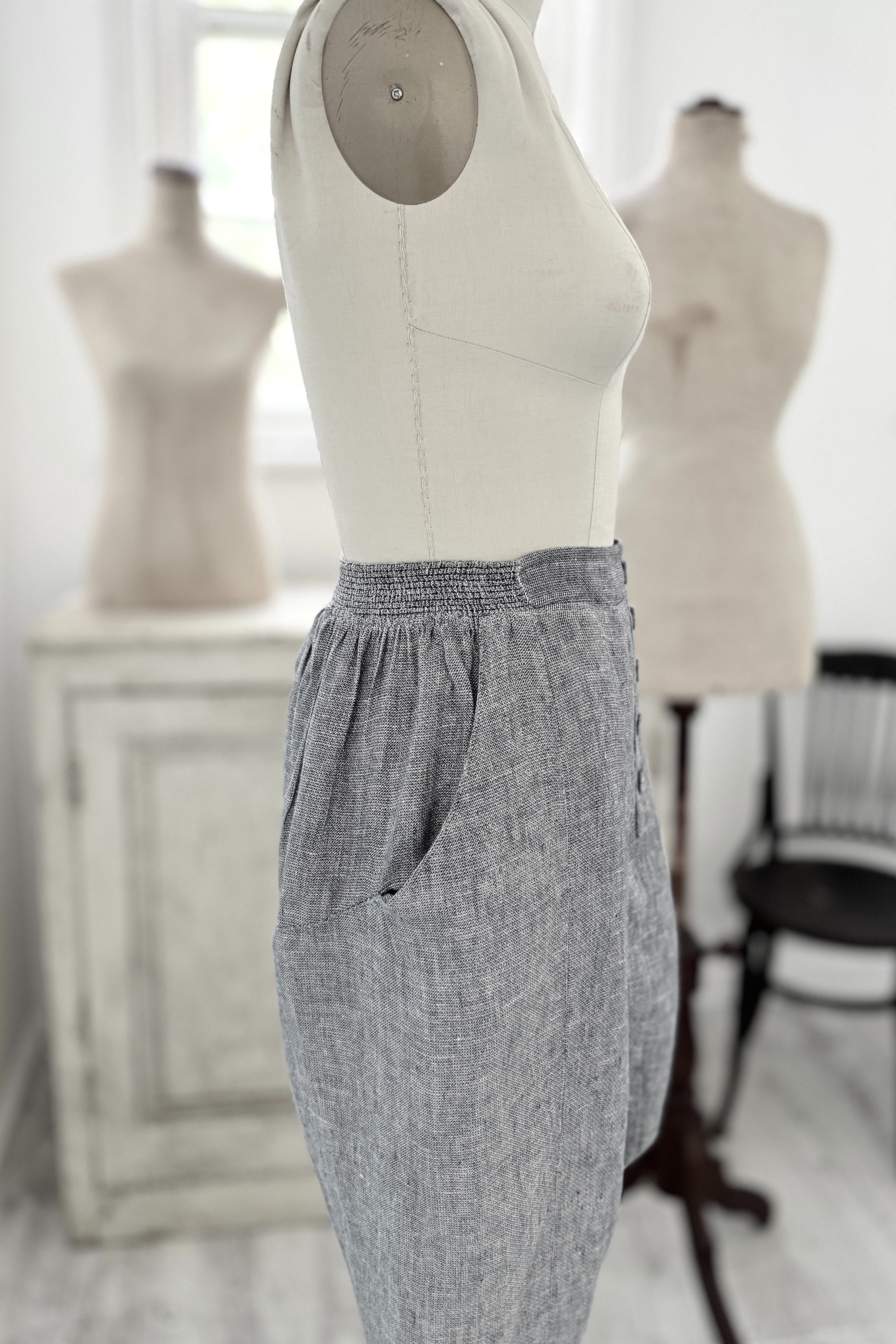GW | Button Front Harem | Mottled Blue | M