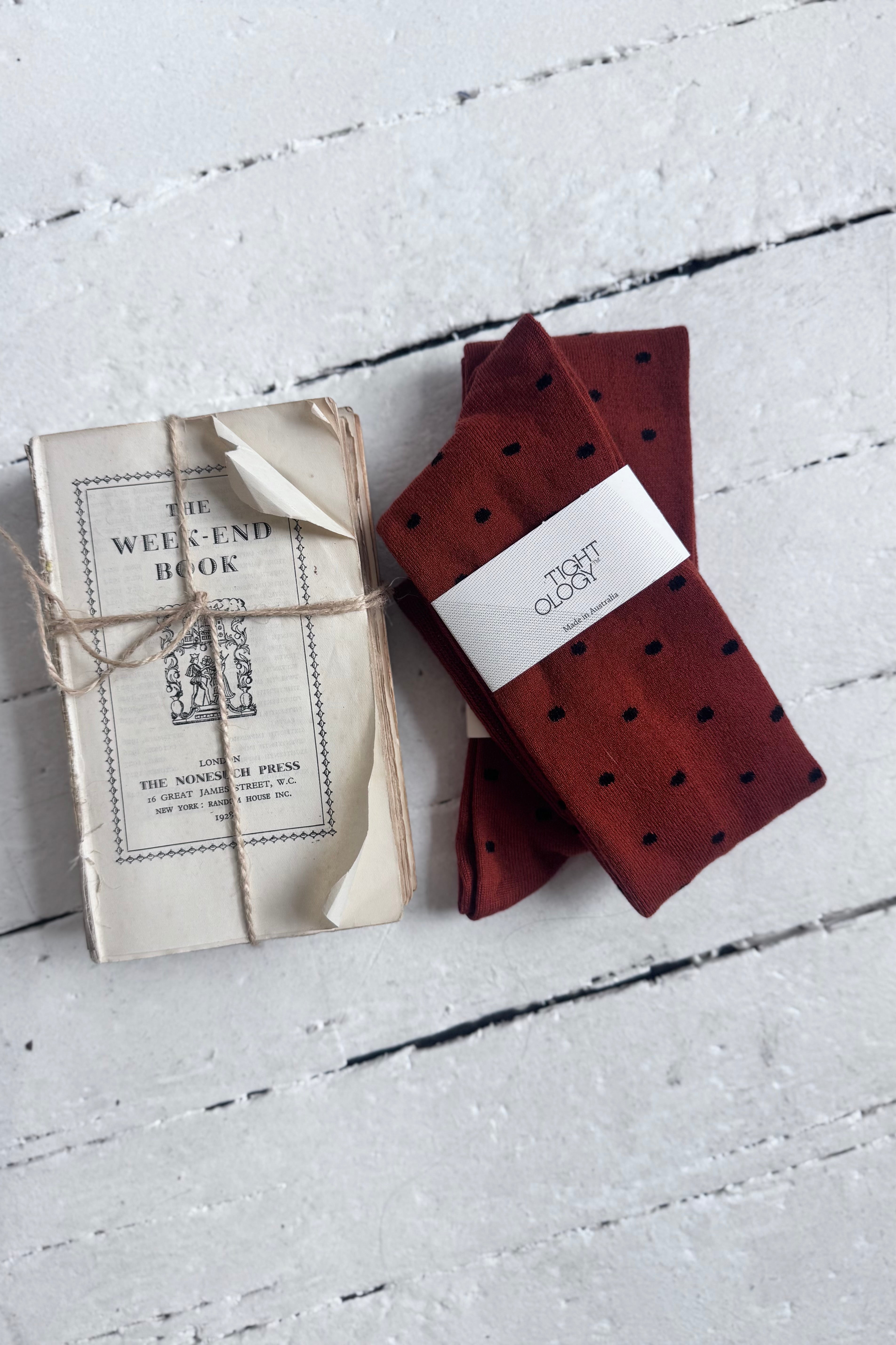 Tightology | Dotty Merino Socks | Paprika