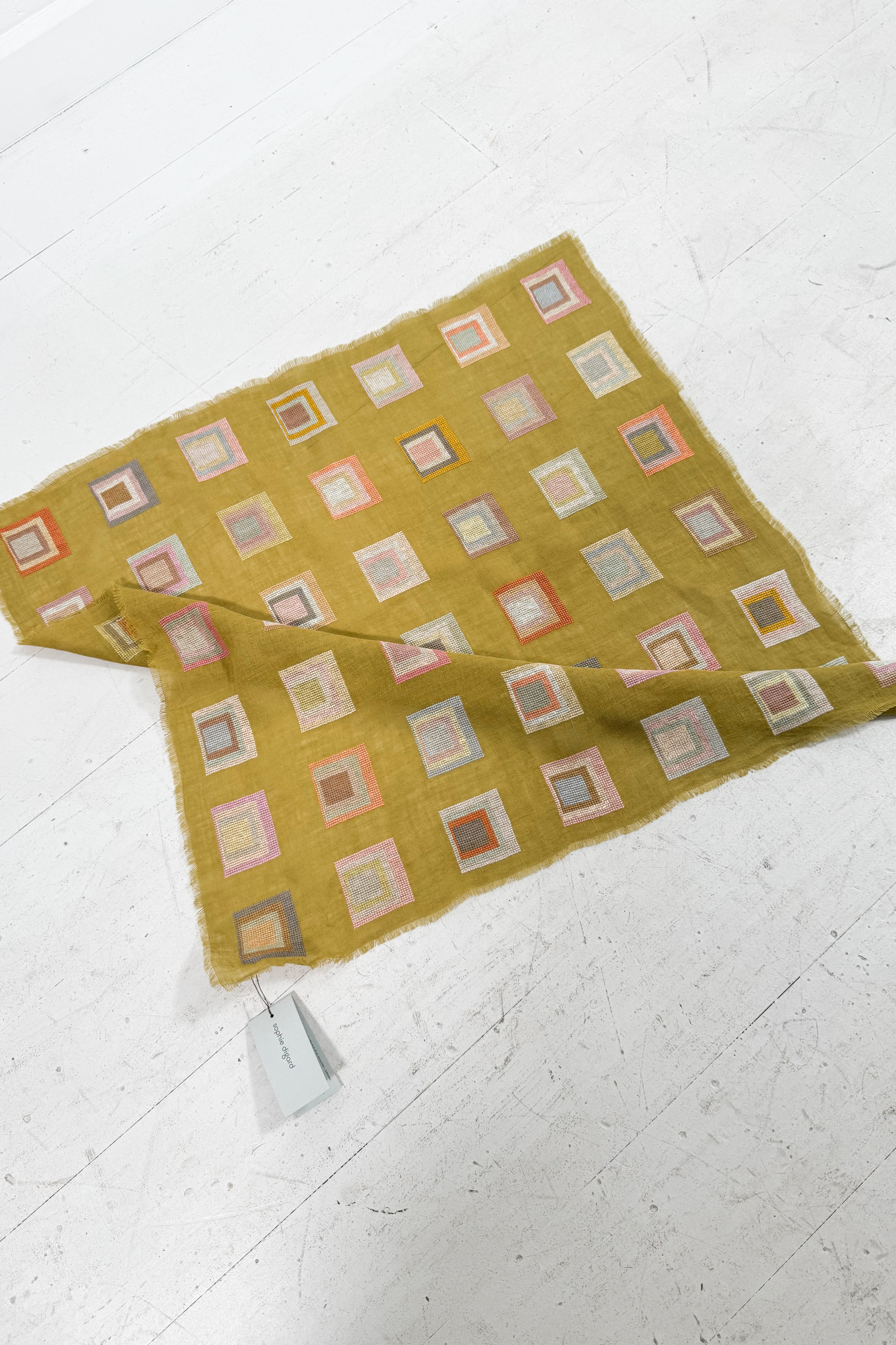 Sophie Digard | Delicate Linen Embroidered Scarf | Isla
