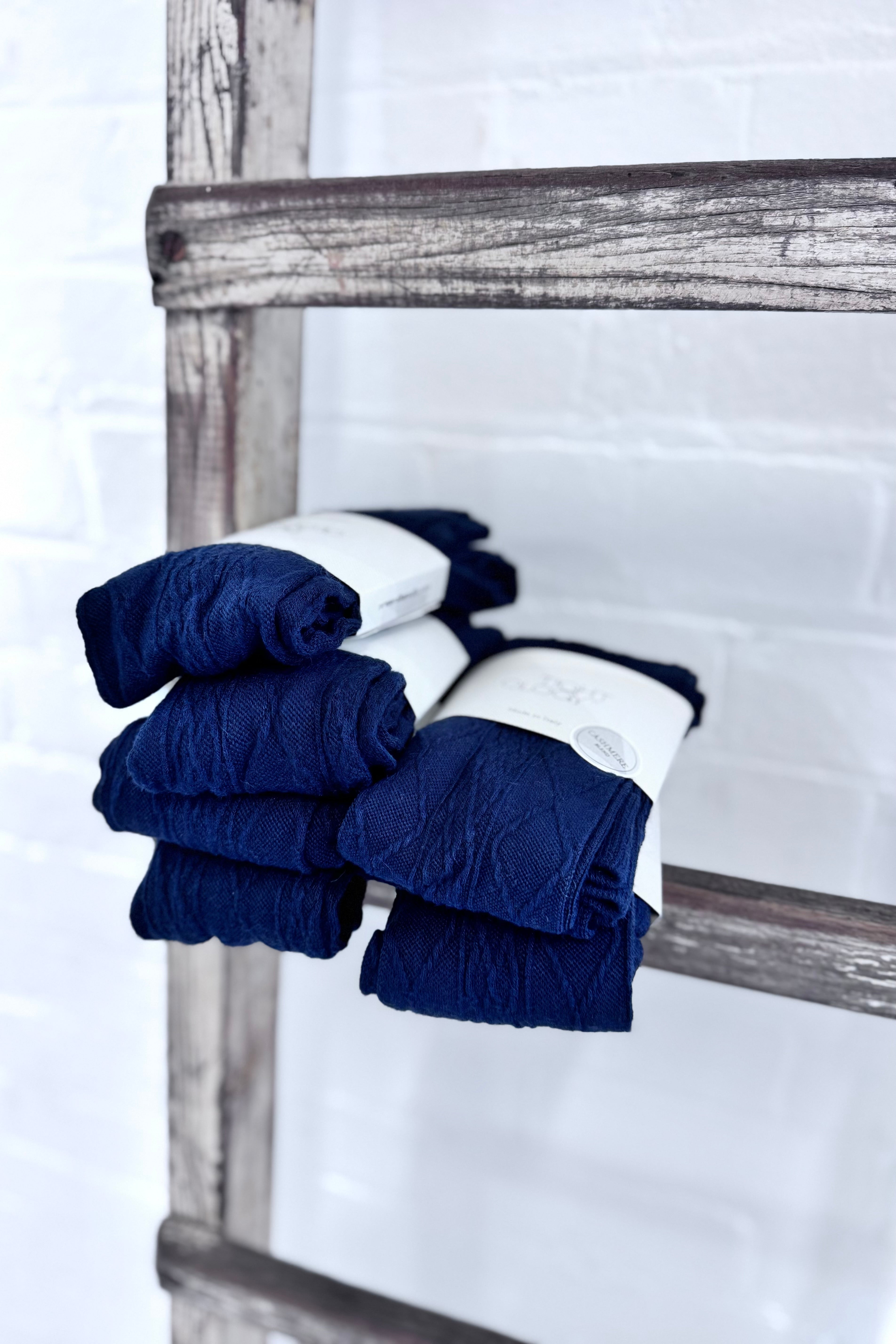 Tightology | Aran Cashmere Blend Tights | Navy