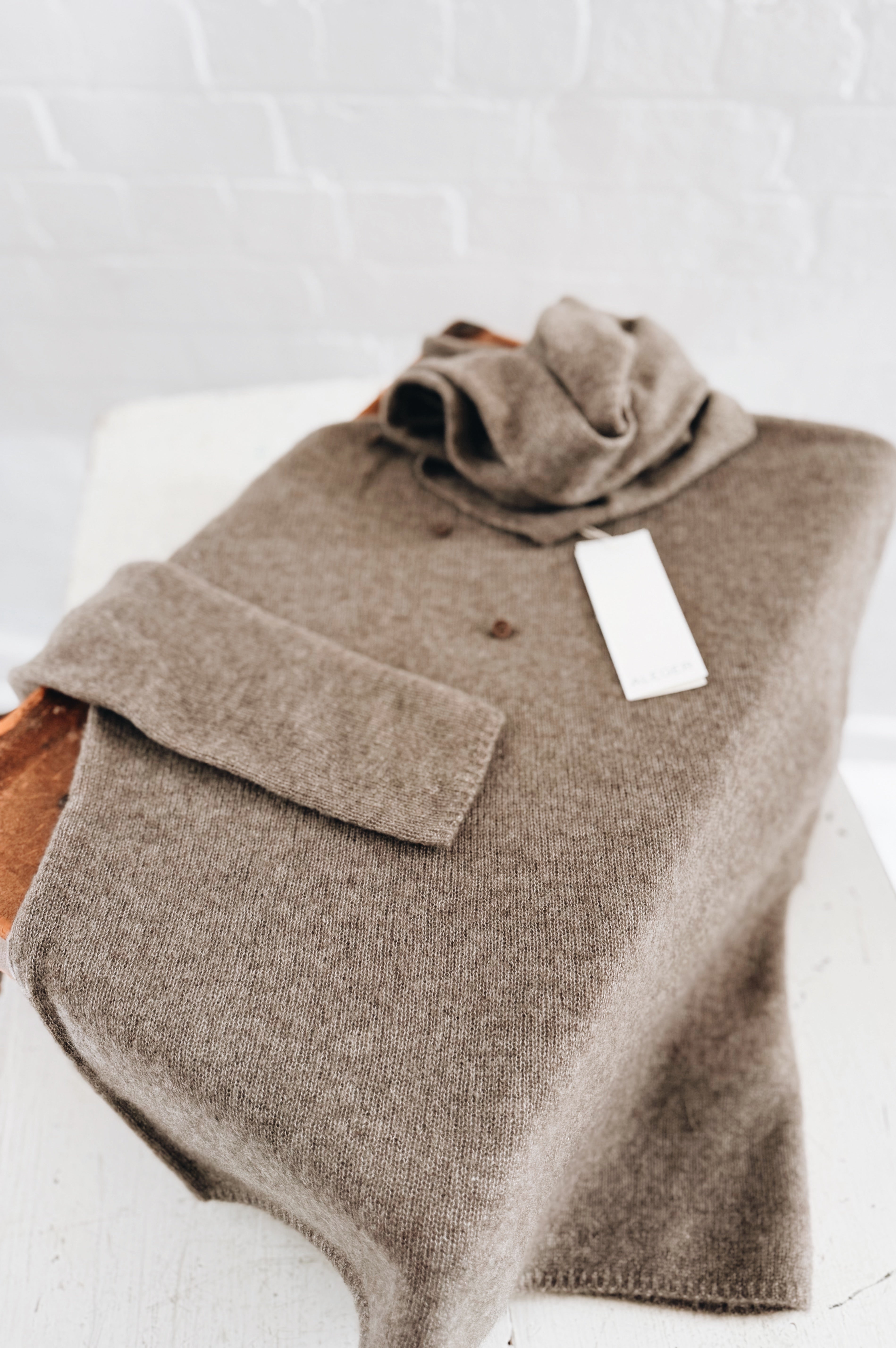 Aleger | Clouded Silk Wrap Top | Beaver