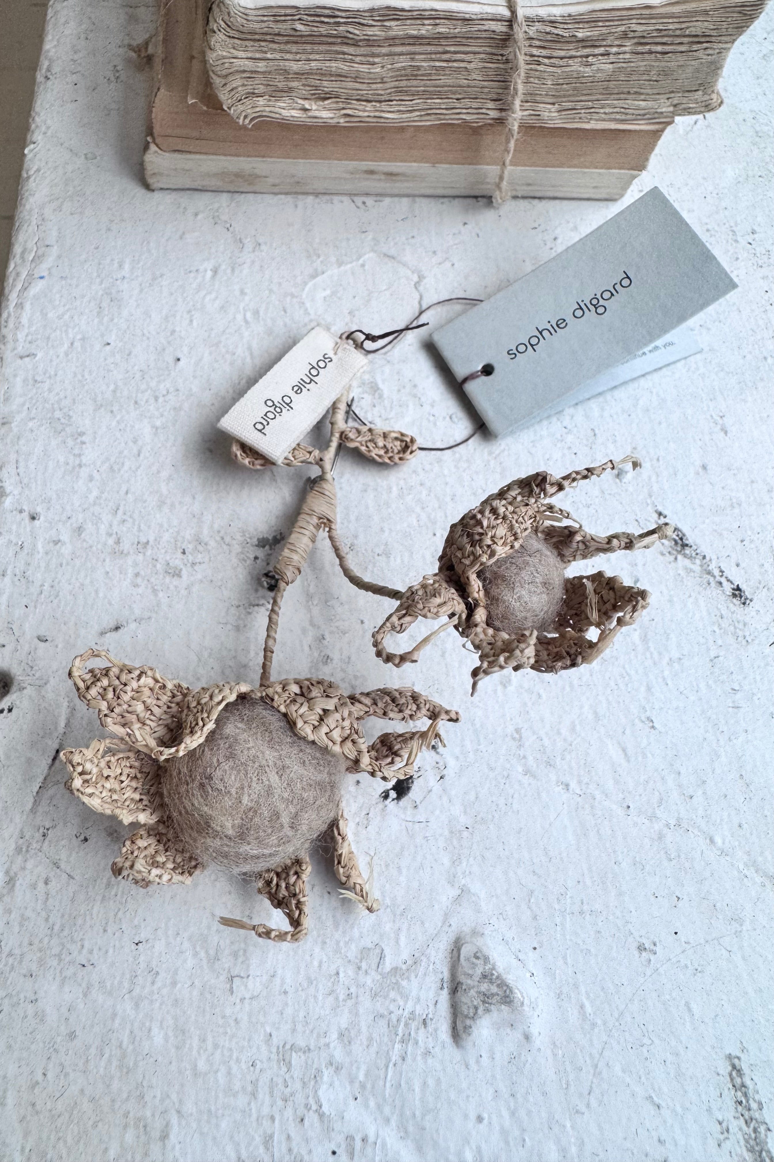 Sophie Digard | Duo Stem Raffia Brooch | Caitlin