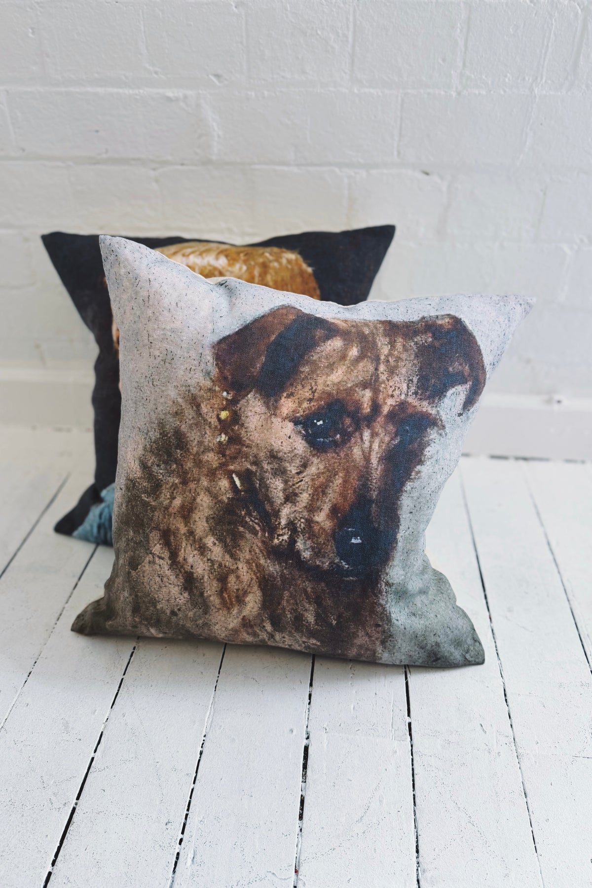 Rabbit Hole | Vintage Print Cushion | Wistful Puppy