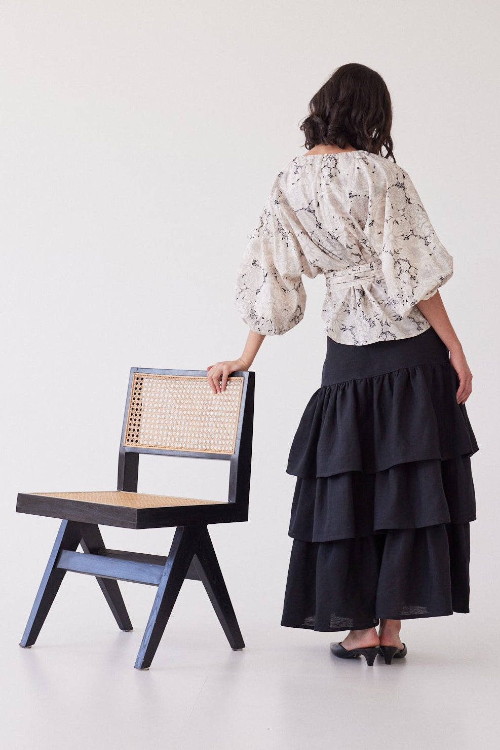 Rivi Ruffle Skirt | Black