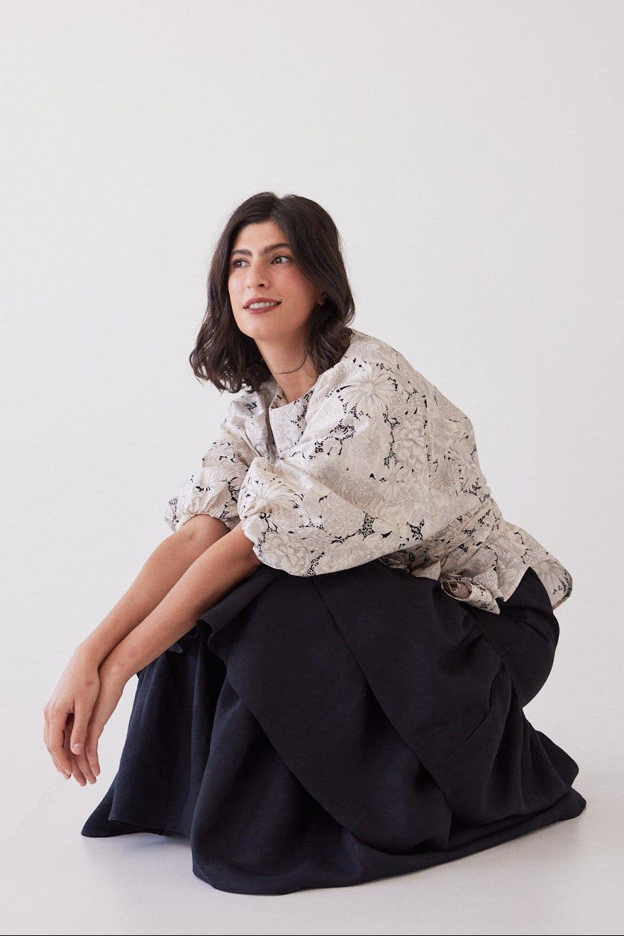 Rivi Ruffle Skirt | Black
