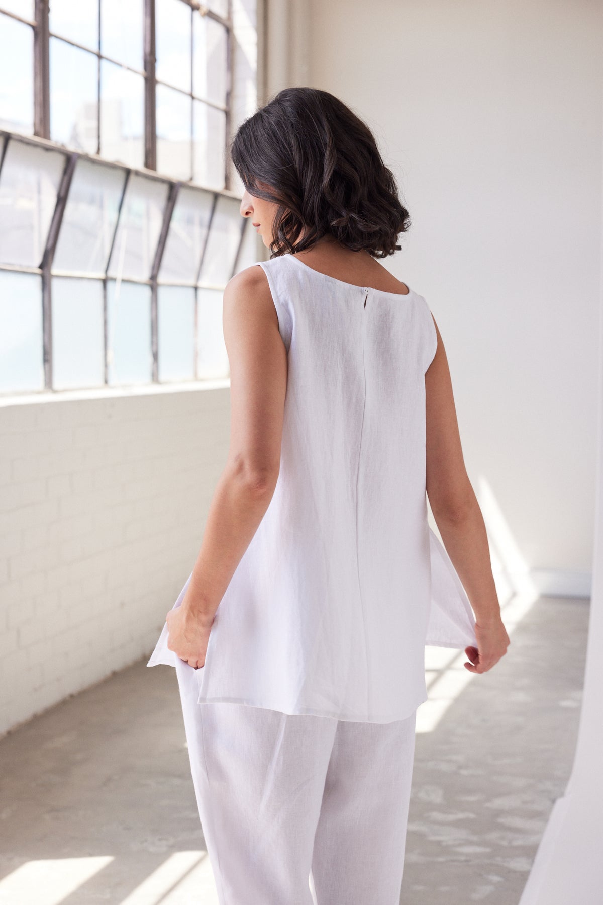 Asher Sleeveless Top | White