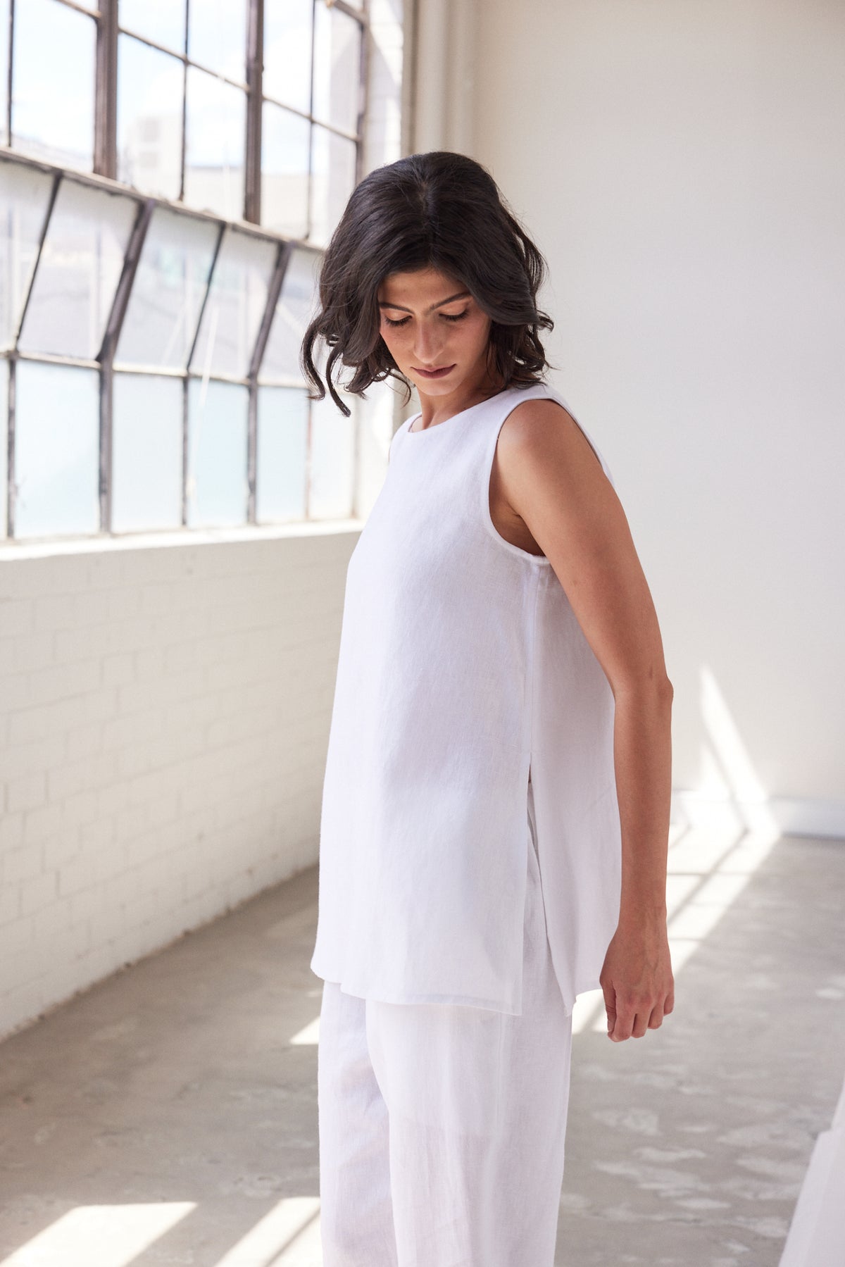 Asher Sleeveless Top | White