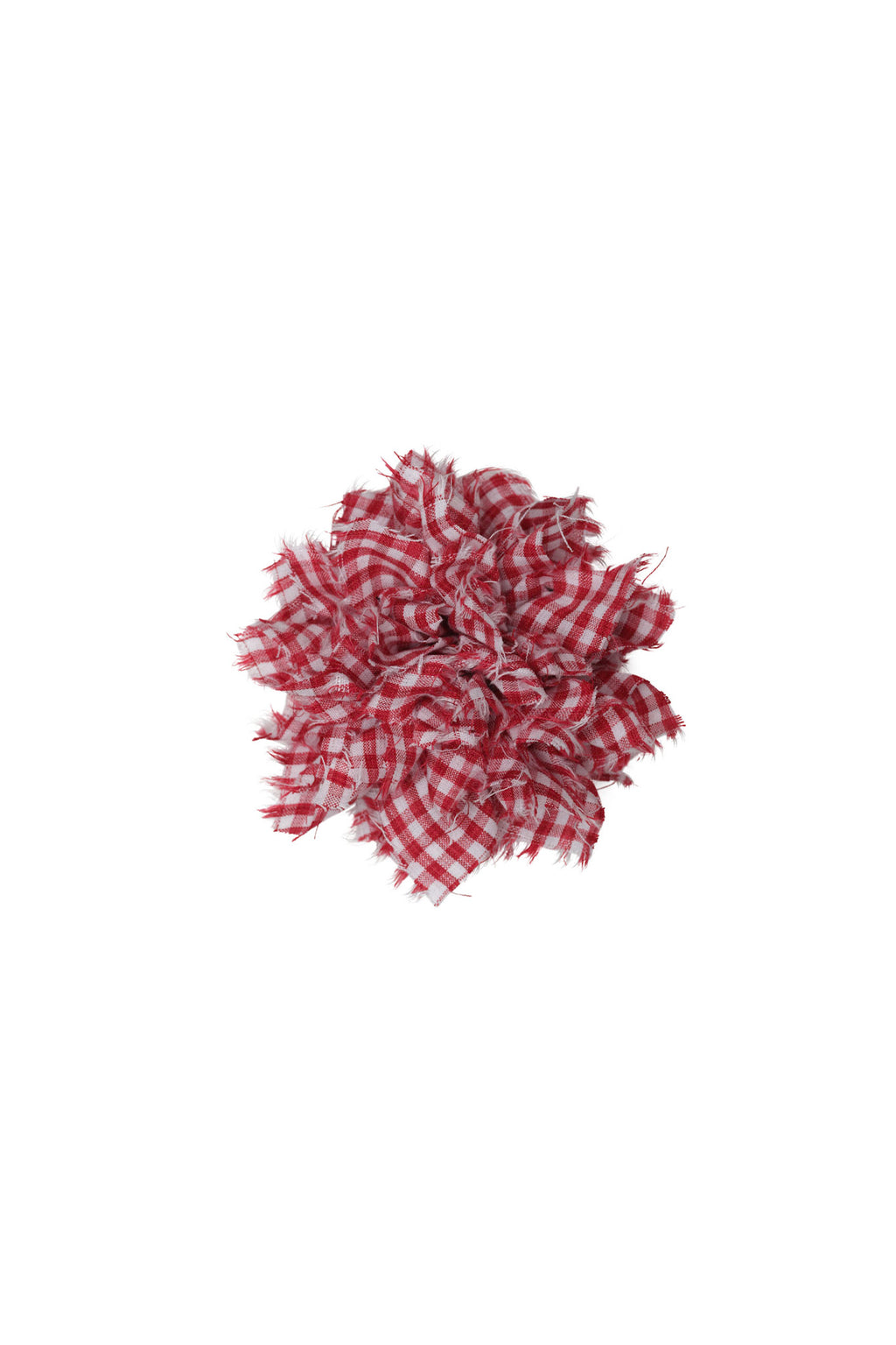Fabric Flower Brooch | Red Gingham