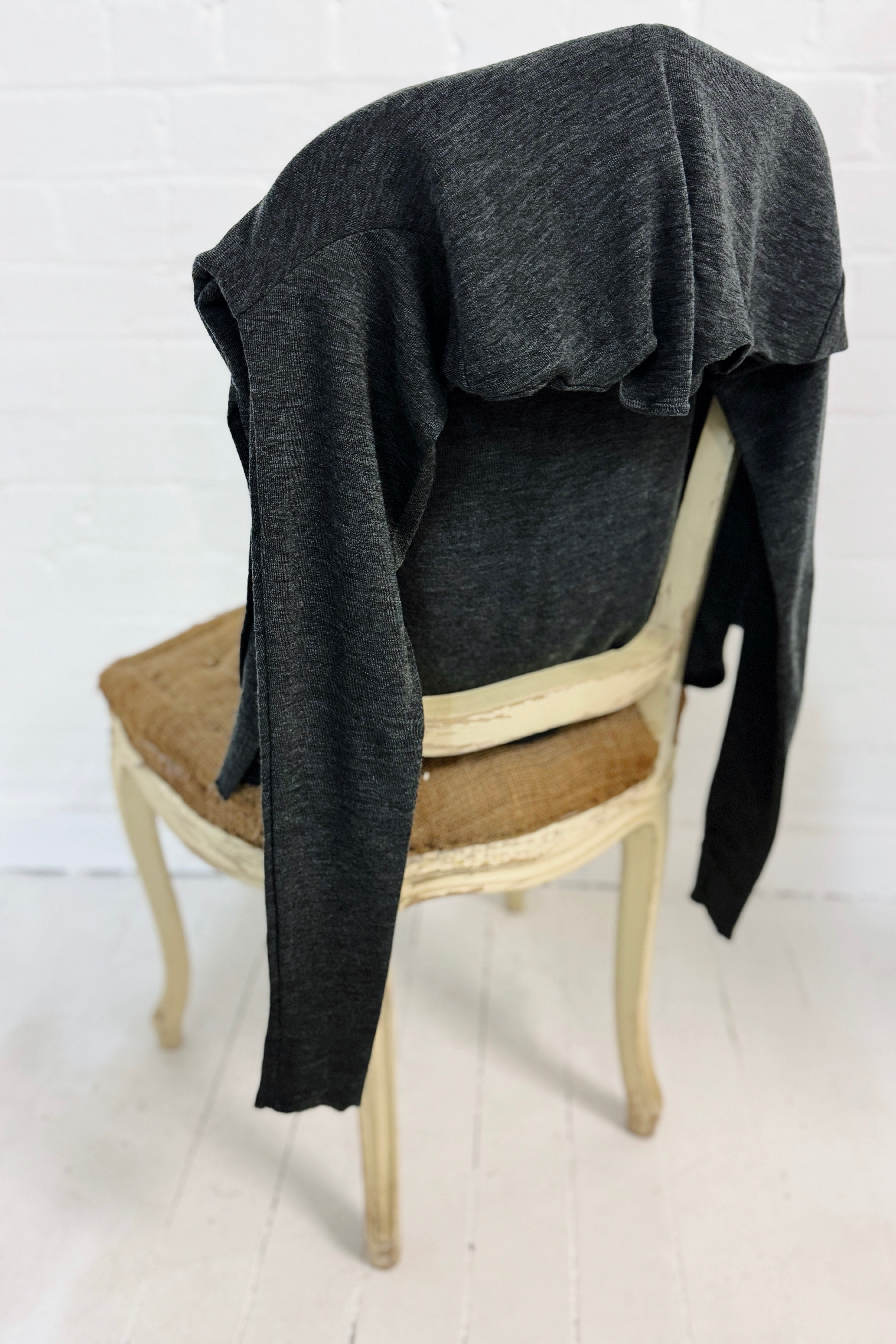 Merino With High Slits | Anthracite Melange