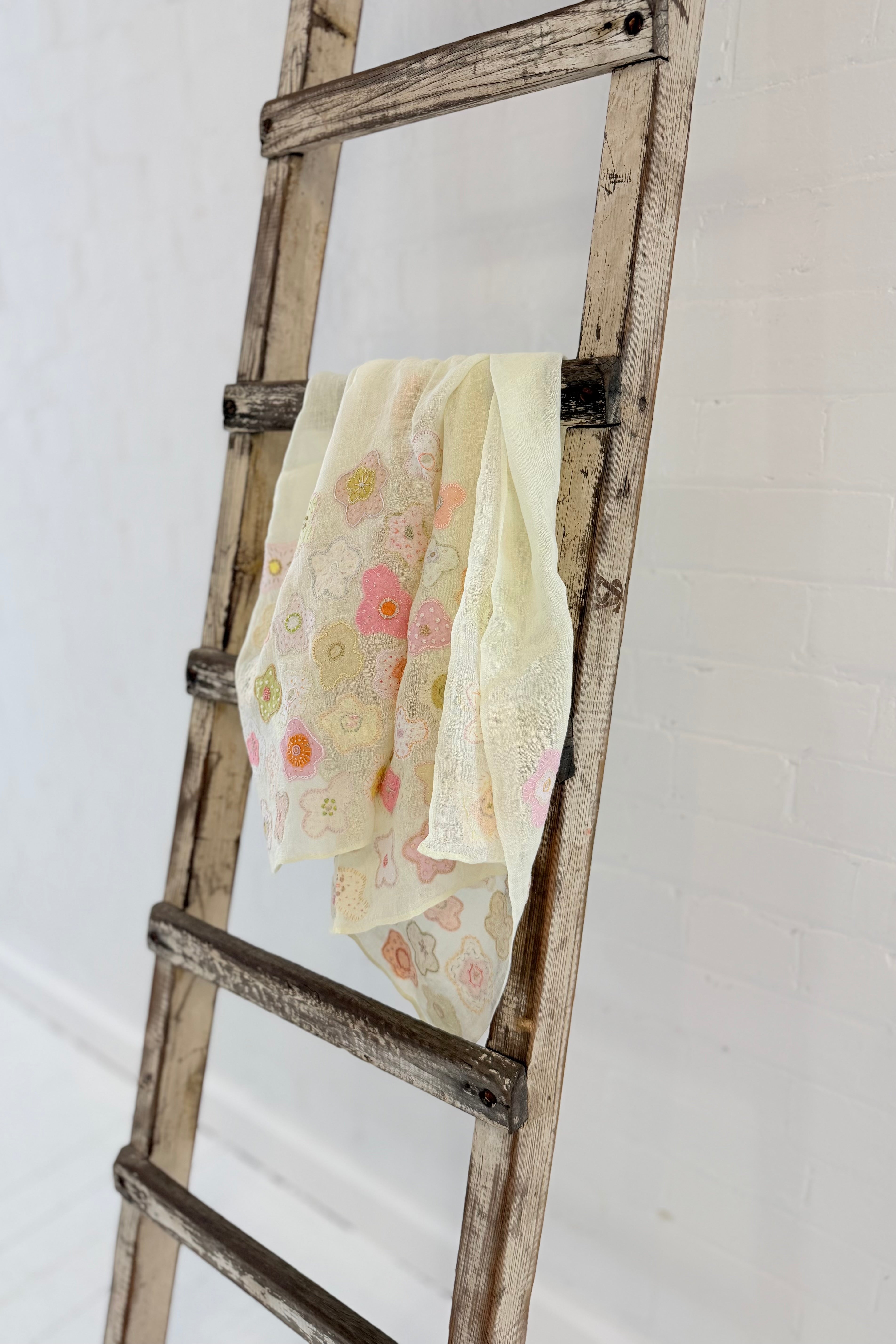 Sophie Digard | Delicate Embroidered Linen Scarf | Tilly