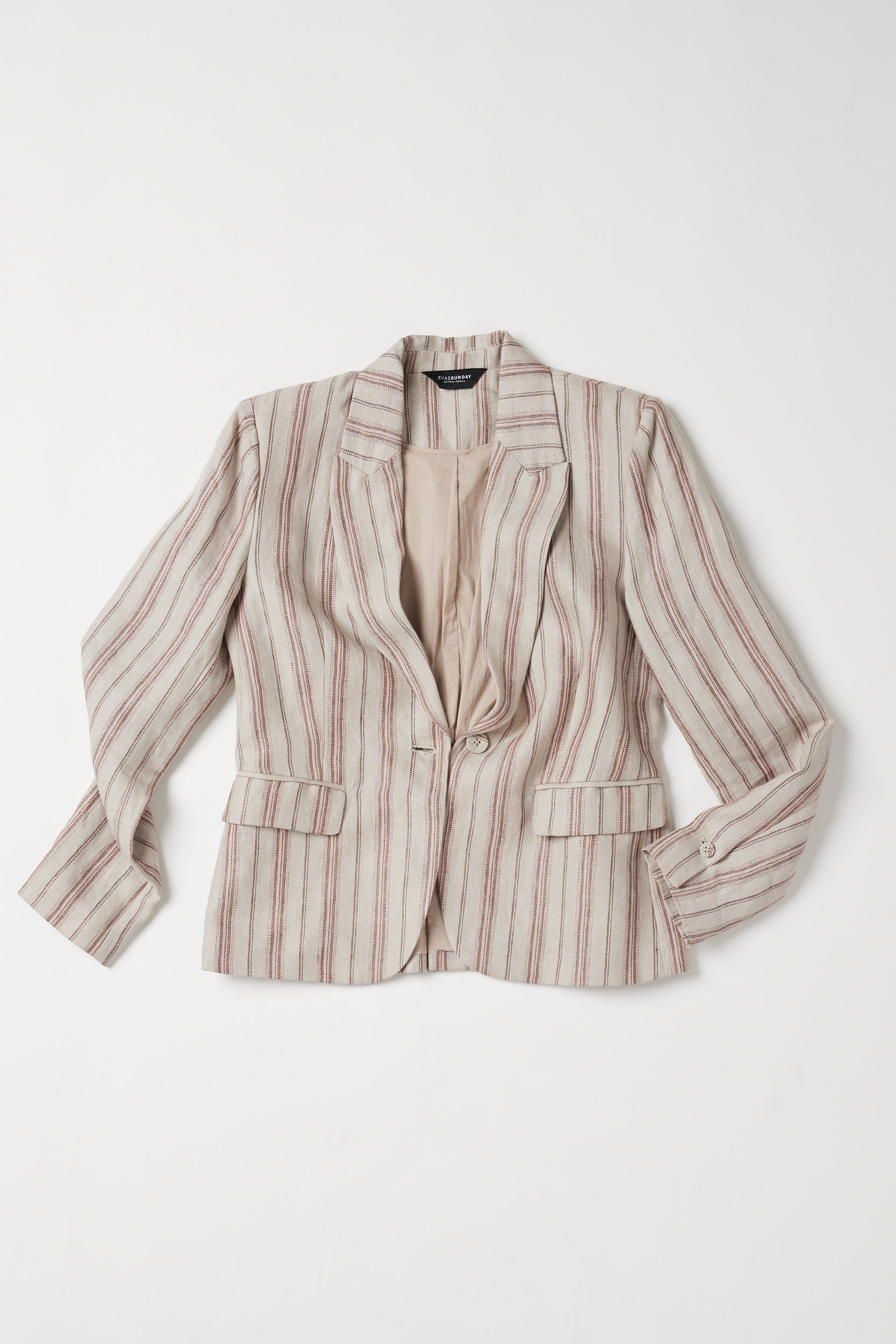 Brooklyn Fitted Blazer | Brick Stripe