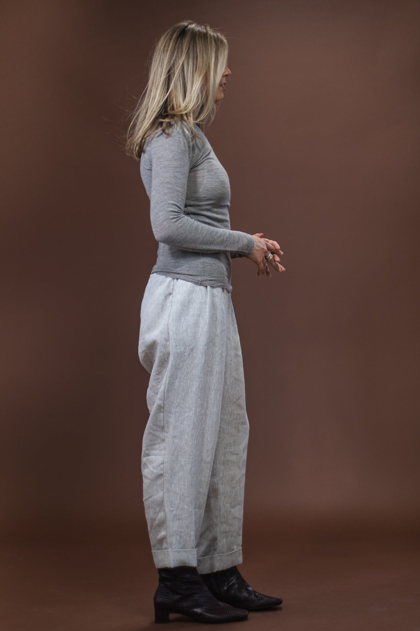 Merino Crew Neck | Elephant Melange