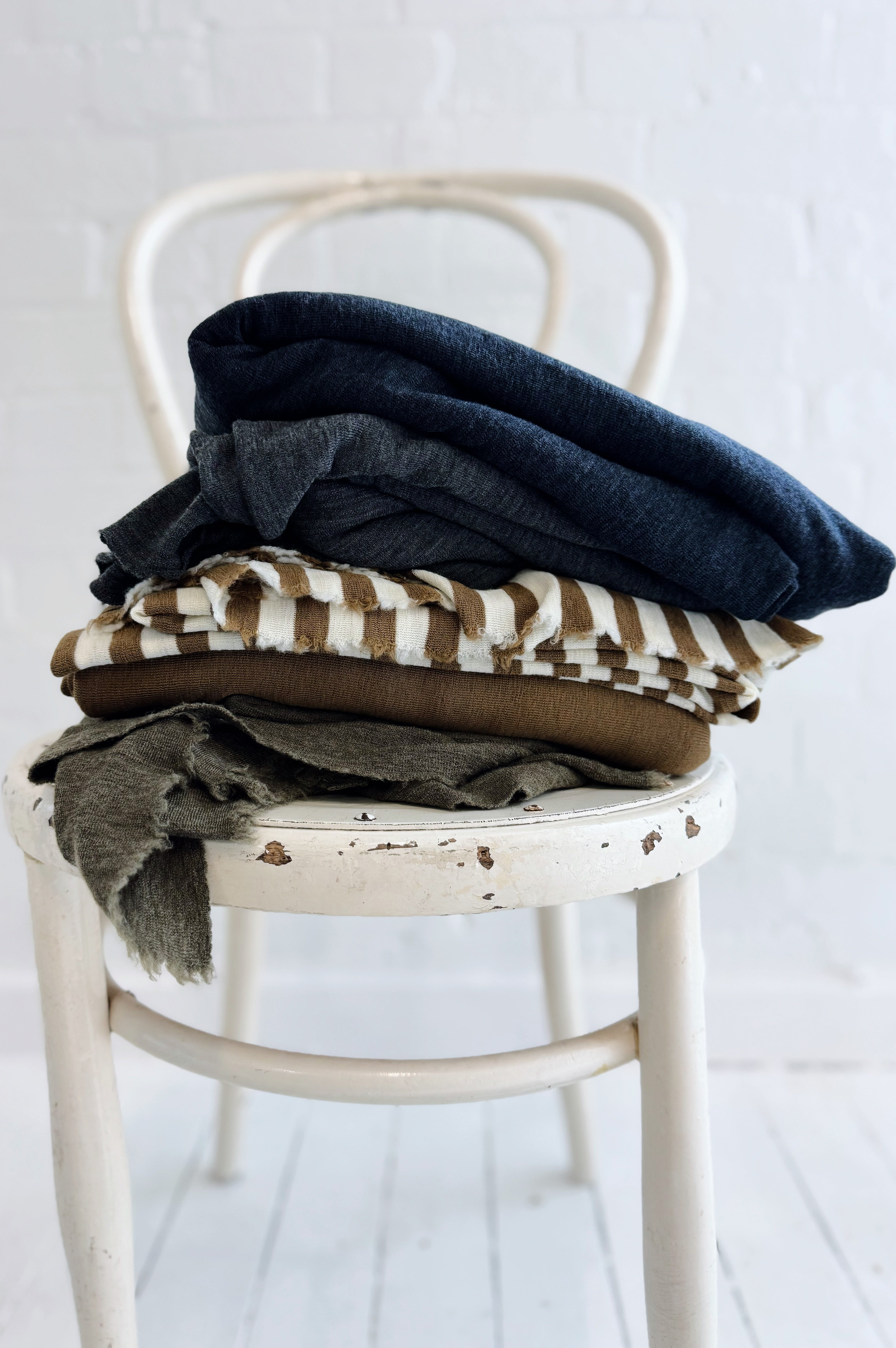 Merino Roll Neck | Mid Blue Melange