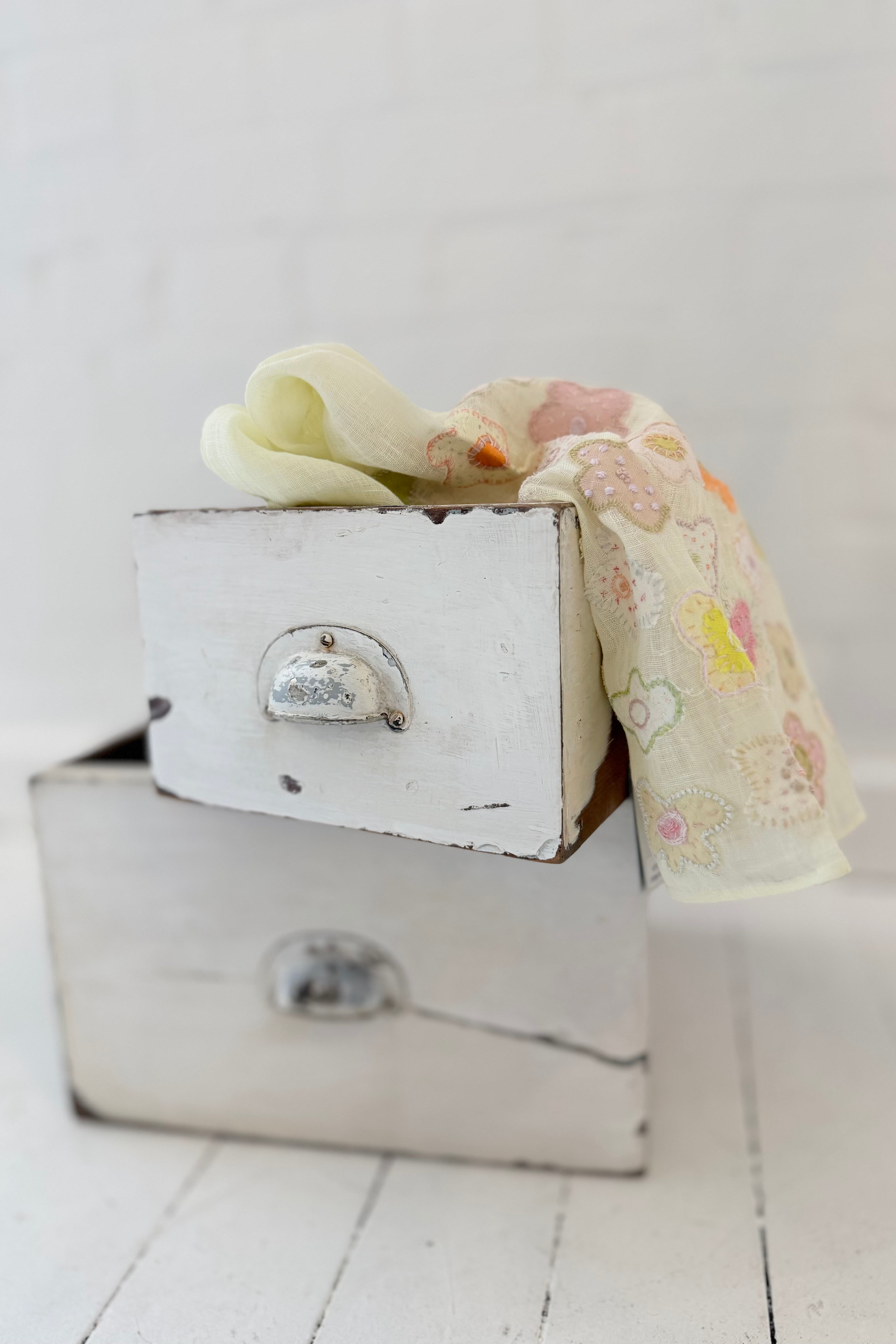 Sophie Digard | Delicate Embroidered Linen Scarf | Tilly