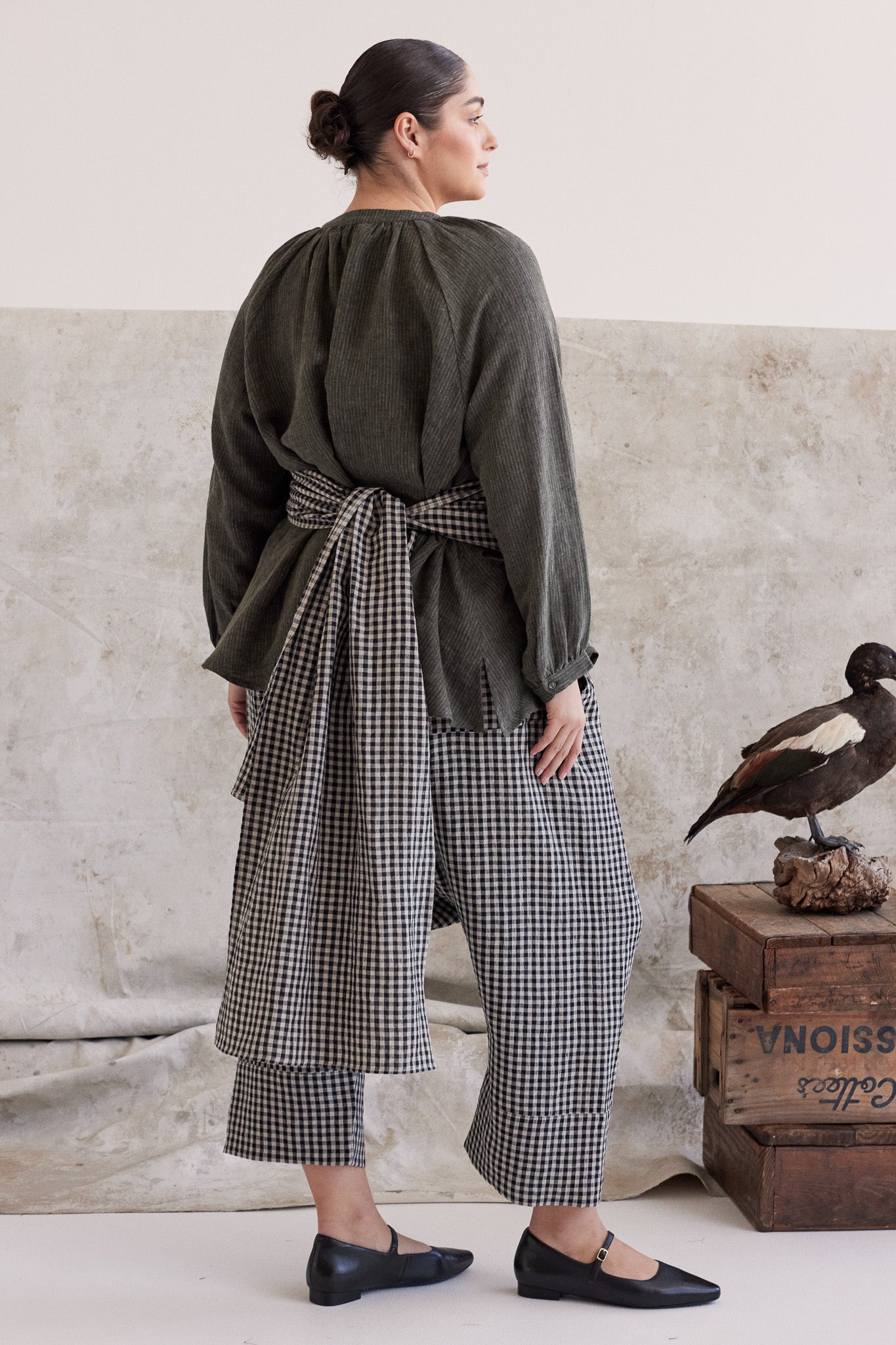 Obi Scarf | Black Gingham