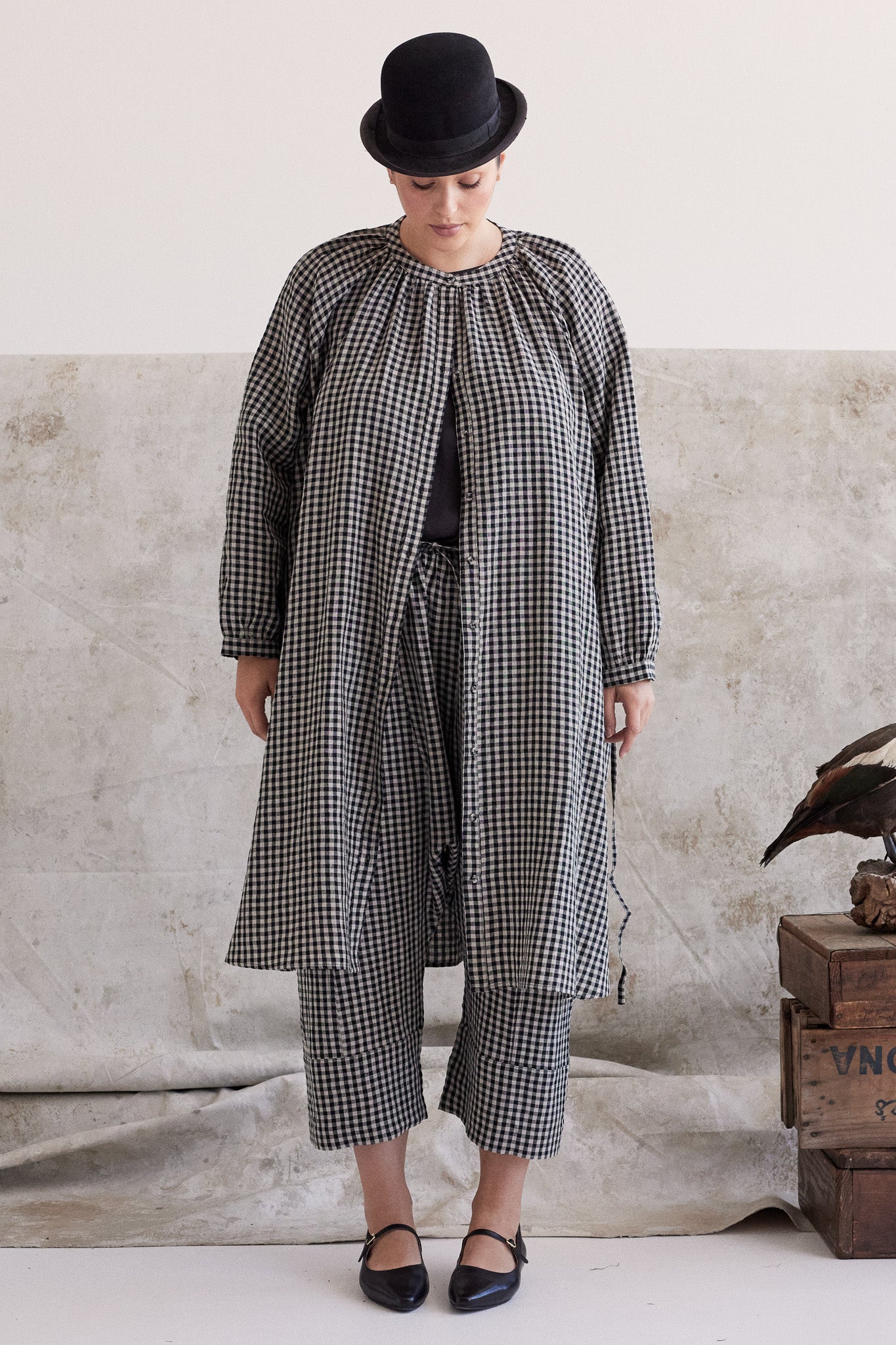 Gianna Belted Dress | Black Gingham