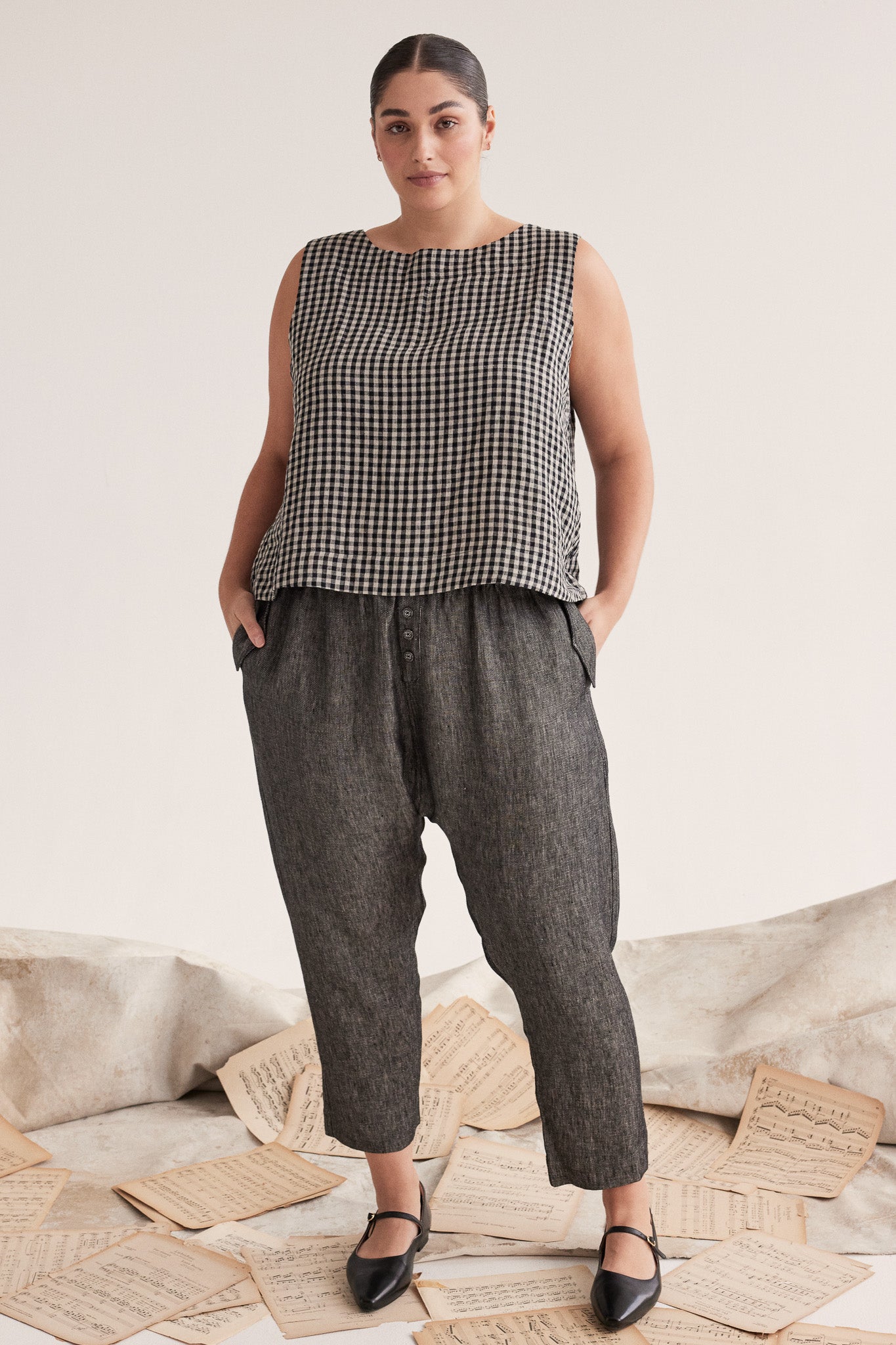 Ellis Shell Top | Black Gingham