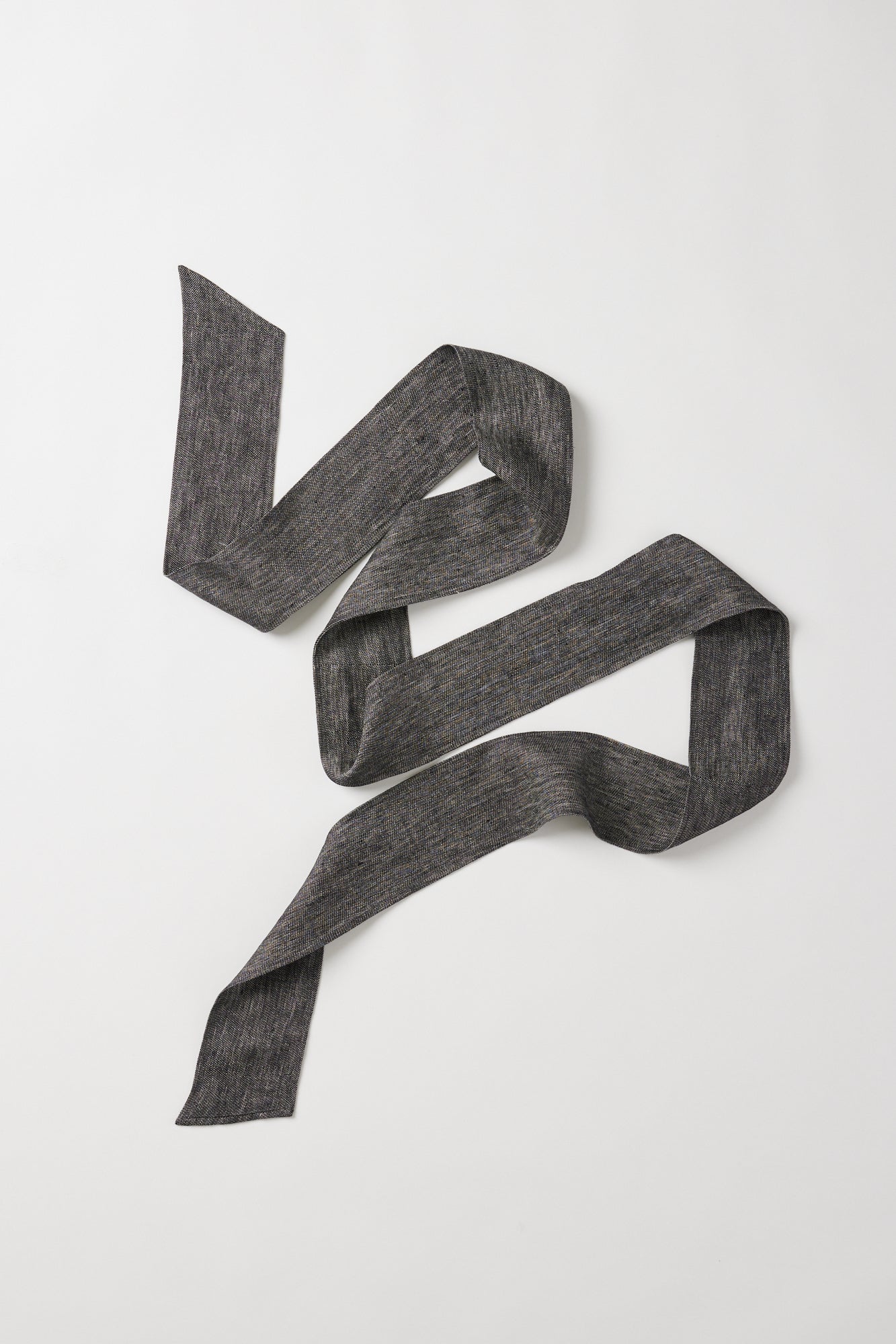 Tie Belt | Black Denim Linen