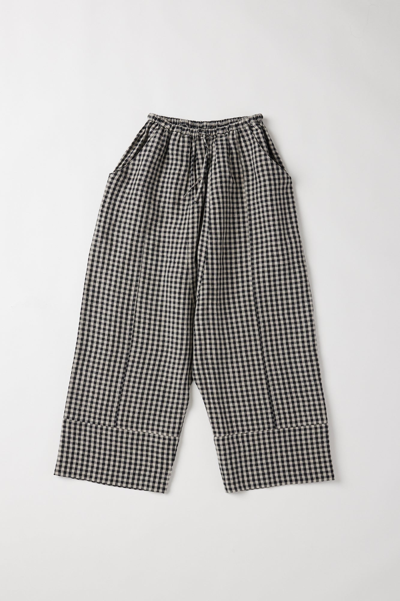 Ginza Drop Crotch Pant | Black Gingham