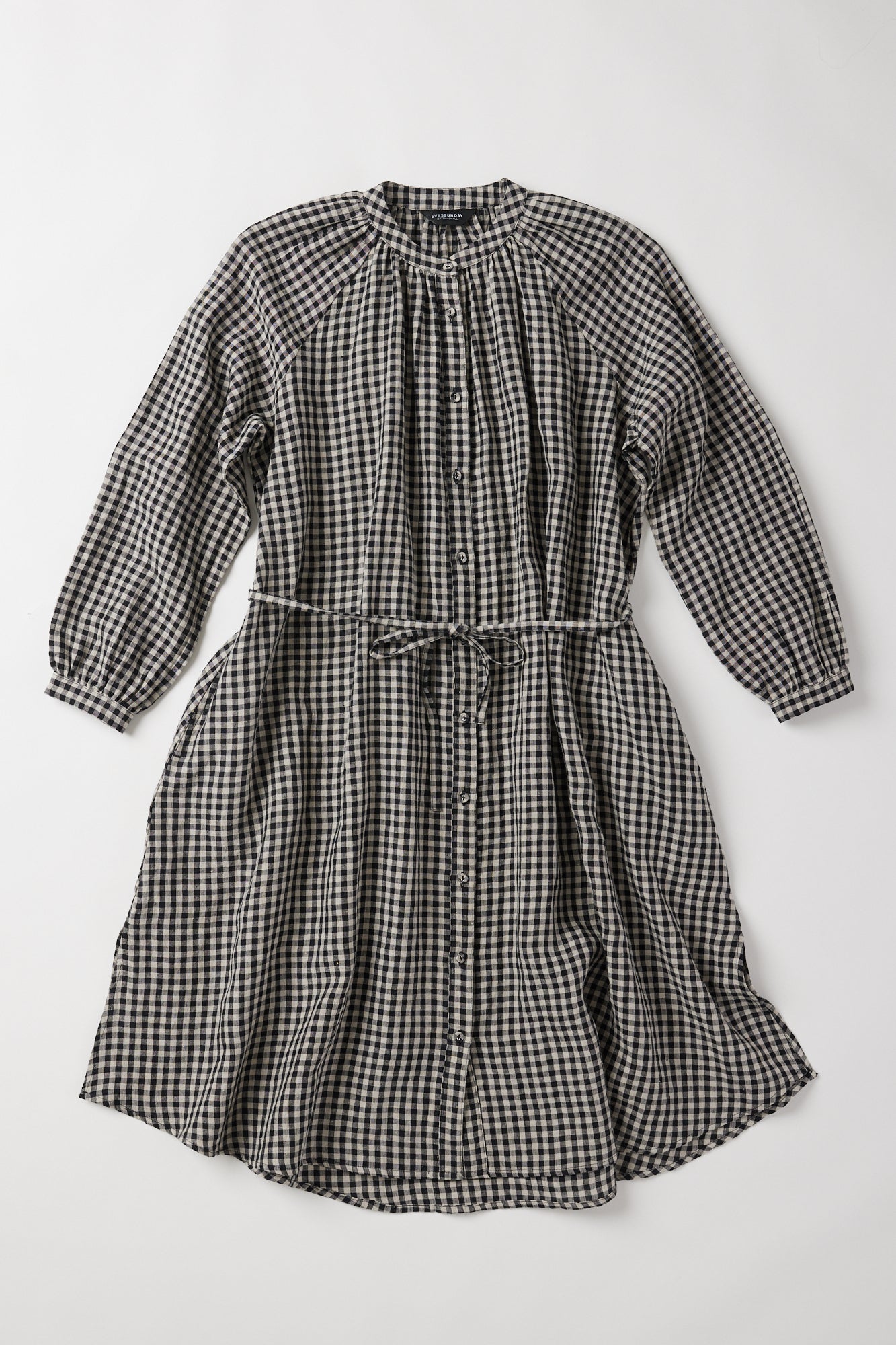 Gianna Belted Dress | Black Gingham