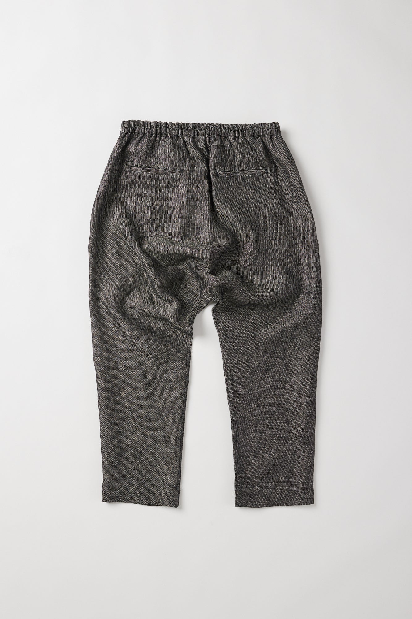Millicent Drop Crotch Pant | Black Denim Linen