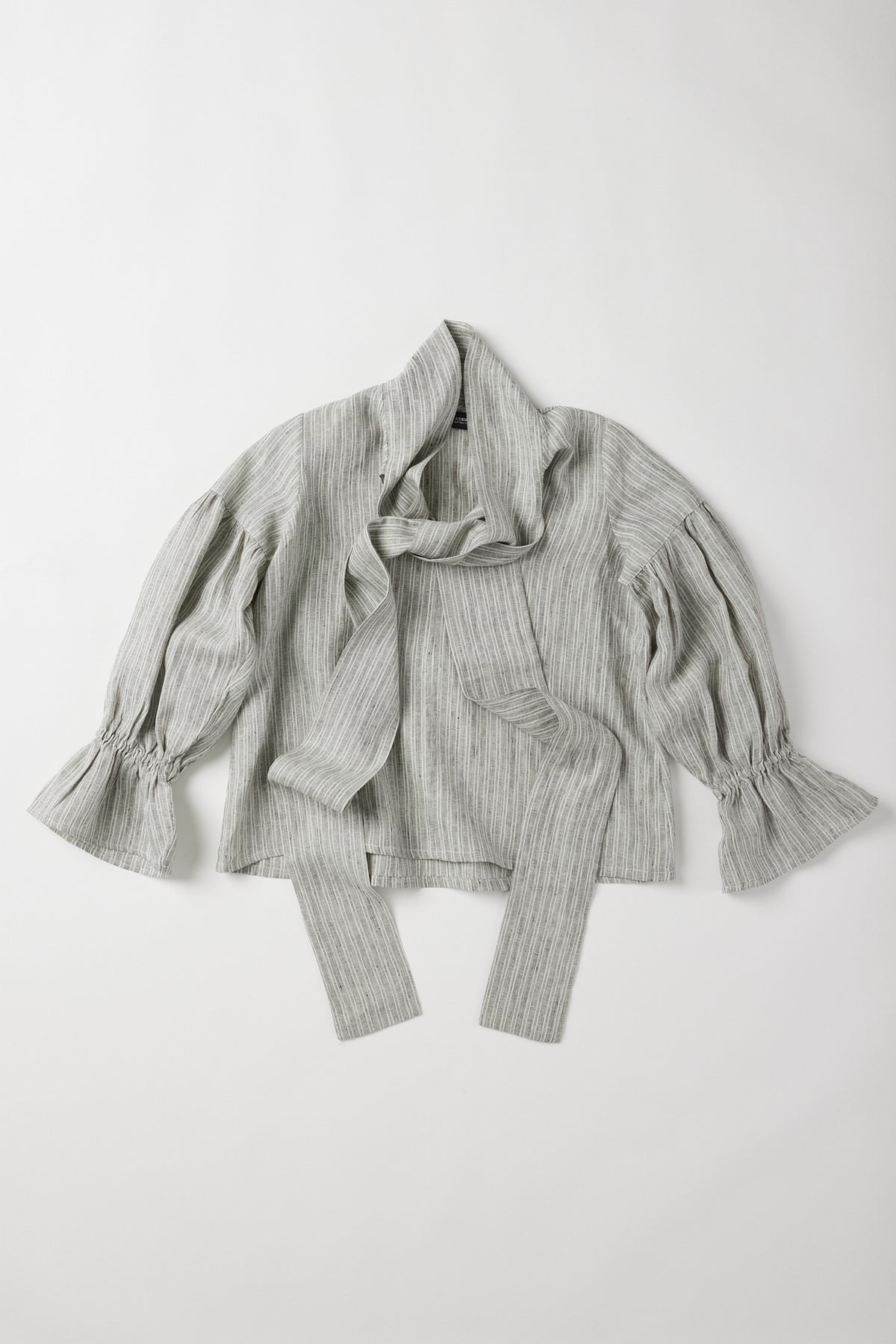 Harlow Neck Tie Blouse | Stippling Stripe